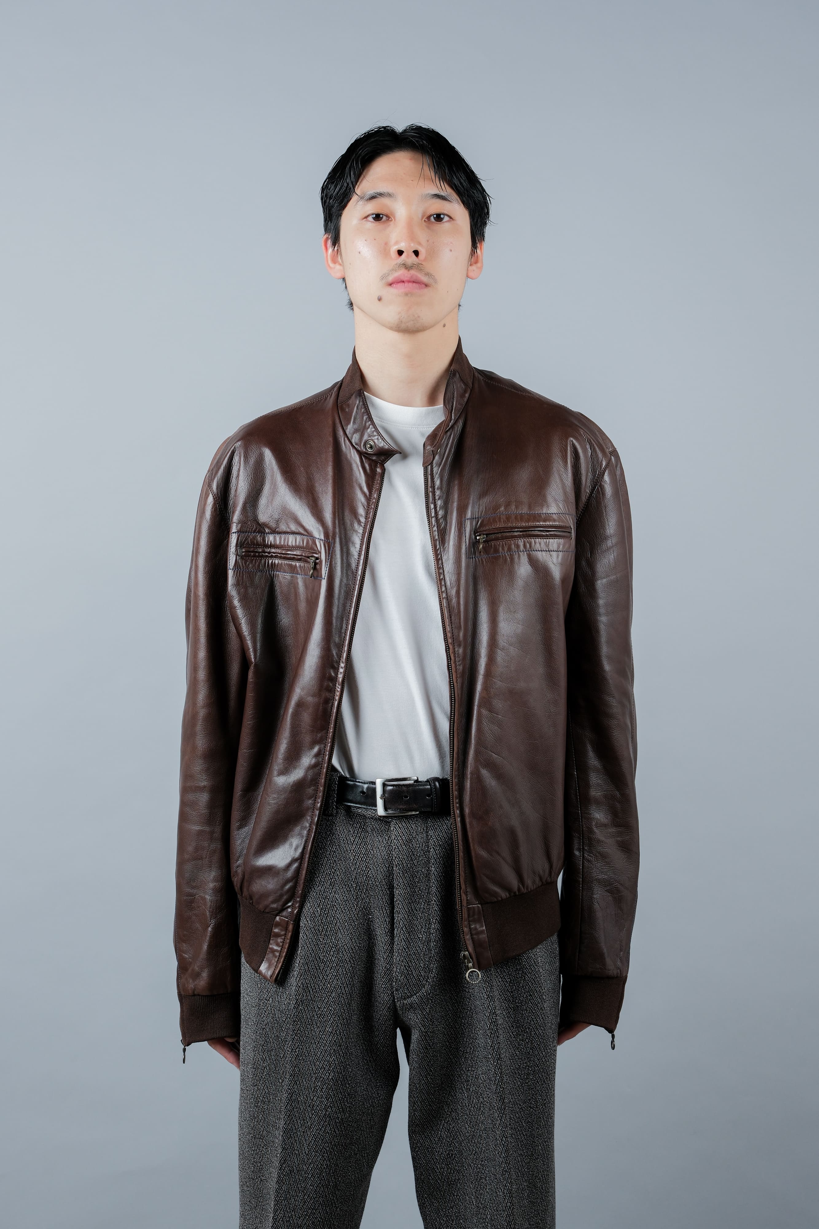 【~90's】Old SERAPHIN Zip Up Lambskin Leather Blouson Size.50