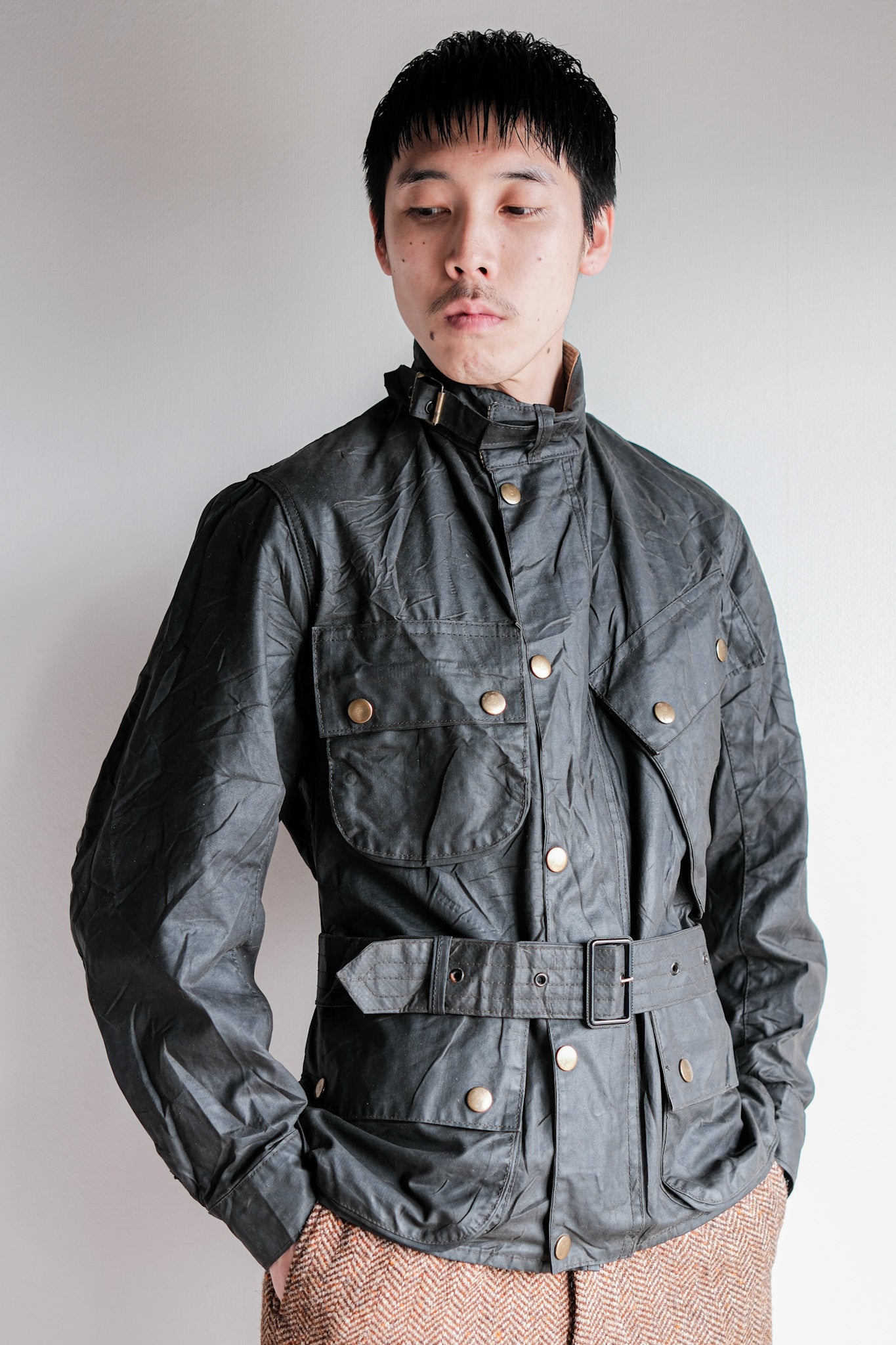 【~70's】Vintage Barbour "INTERNATIONAL LIGHTWEIGHT SUIT" Yellow Label Size.34