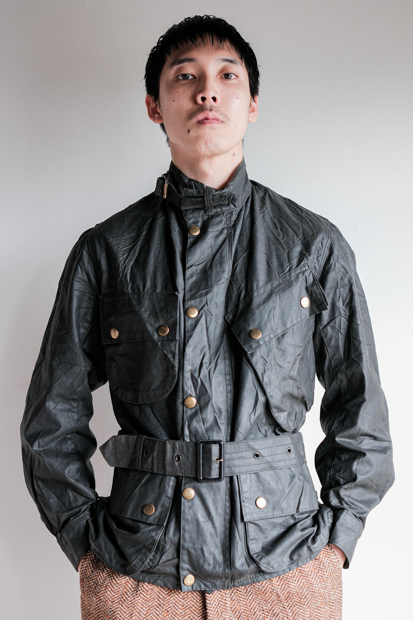 【~70's】Vintage Barbour "INTERNATIONAL LIGHTWEIGHT SUIT" Yellow Label Size.34