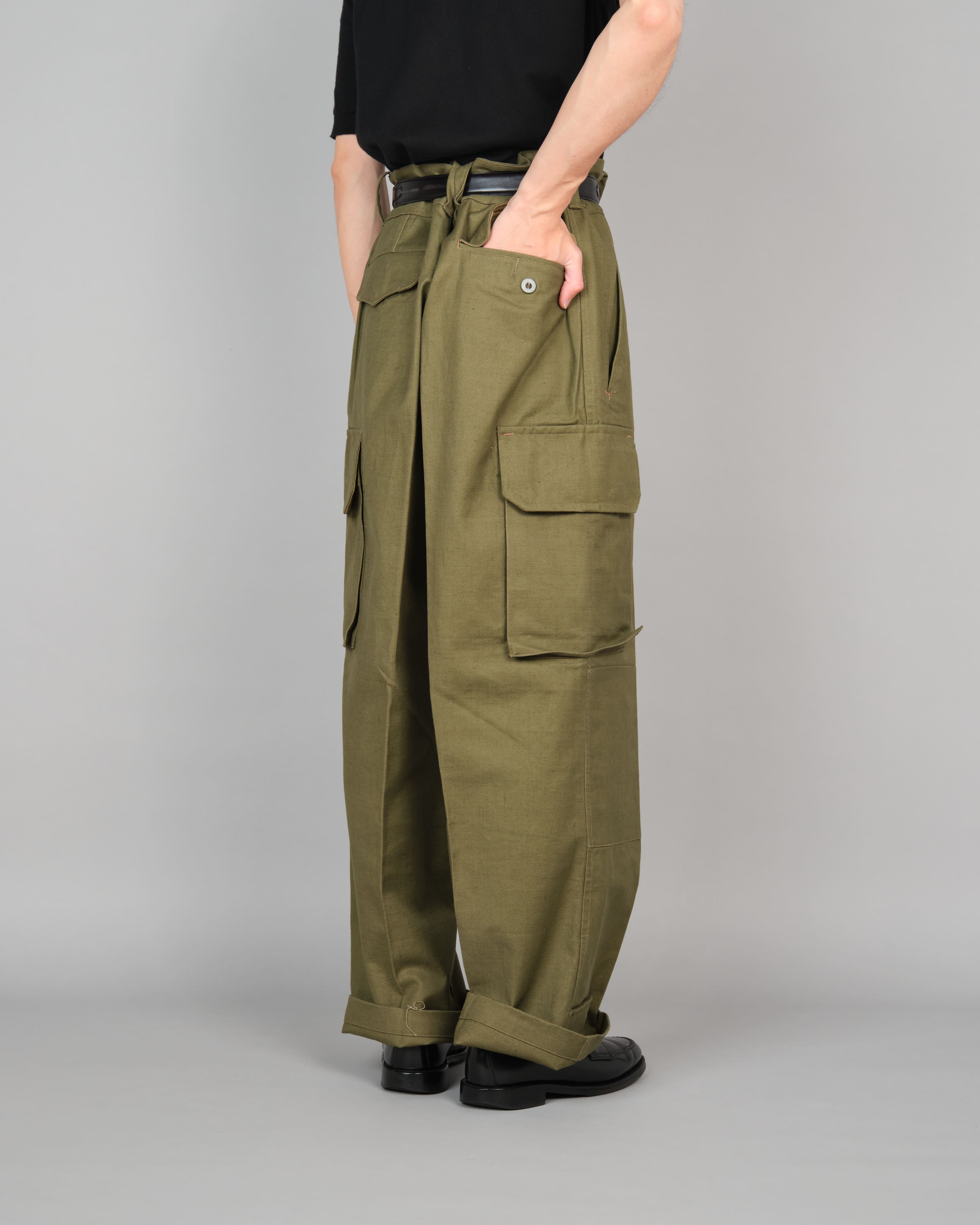 【~40's】French Army M47 Field Trousers With 3 Top Buttons Size.100XC "1st Type" "Dead Stock"