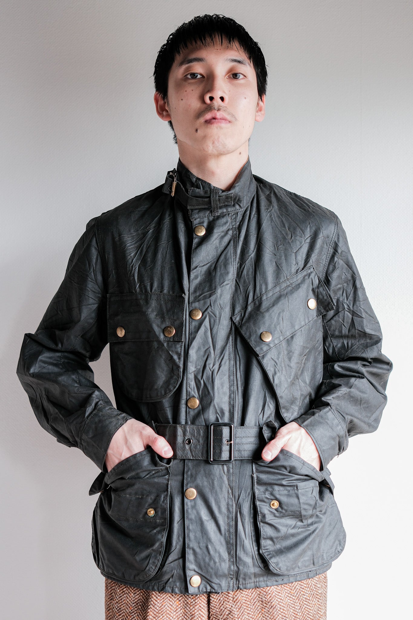 【~70's】Vintage Barbour "INTERNATIONAL LIGHTWEIGHT SUIT" Yellow Label Size.34
