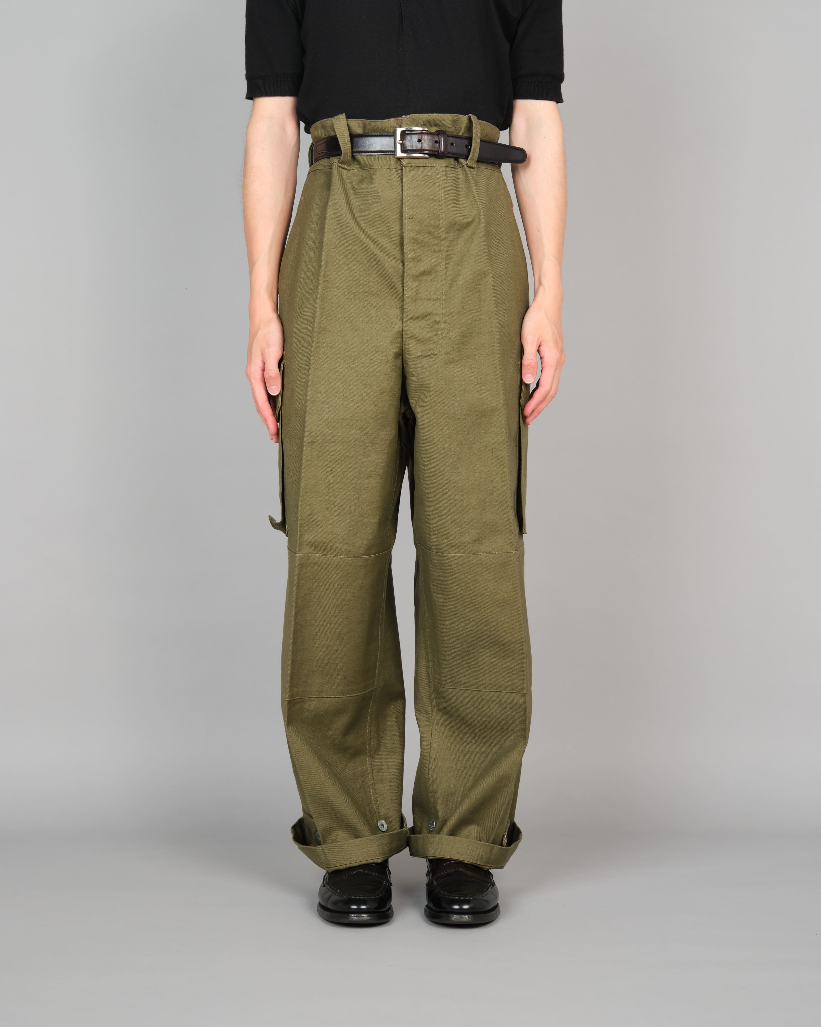 【~40's】French Army M47 Field Trousers With 3 Top Buttons Size.100XC "1st Type" "Dead Stock"