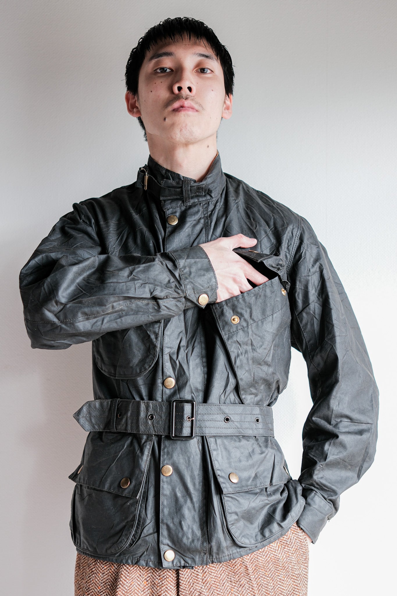 【~70's】Vintage Barbour "INTERNATIONAL LIGHTWEIGHT SUIT" Yellow Label Size.34