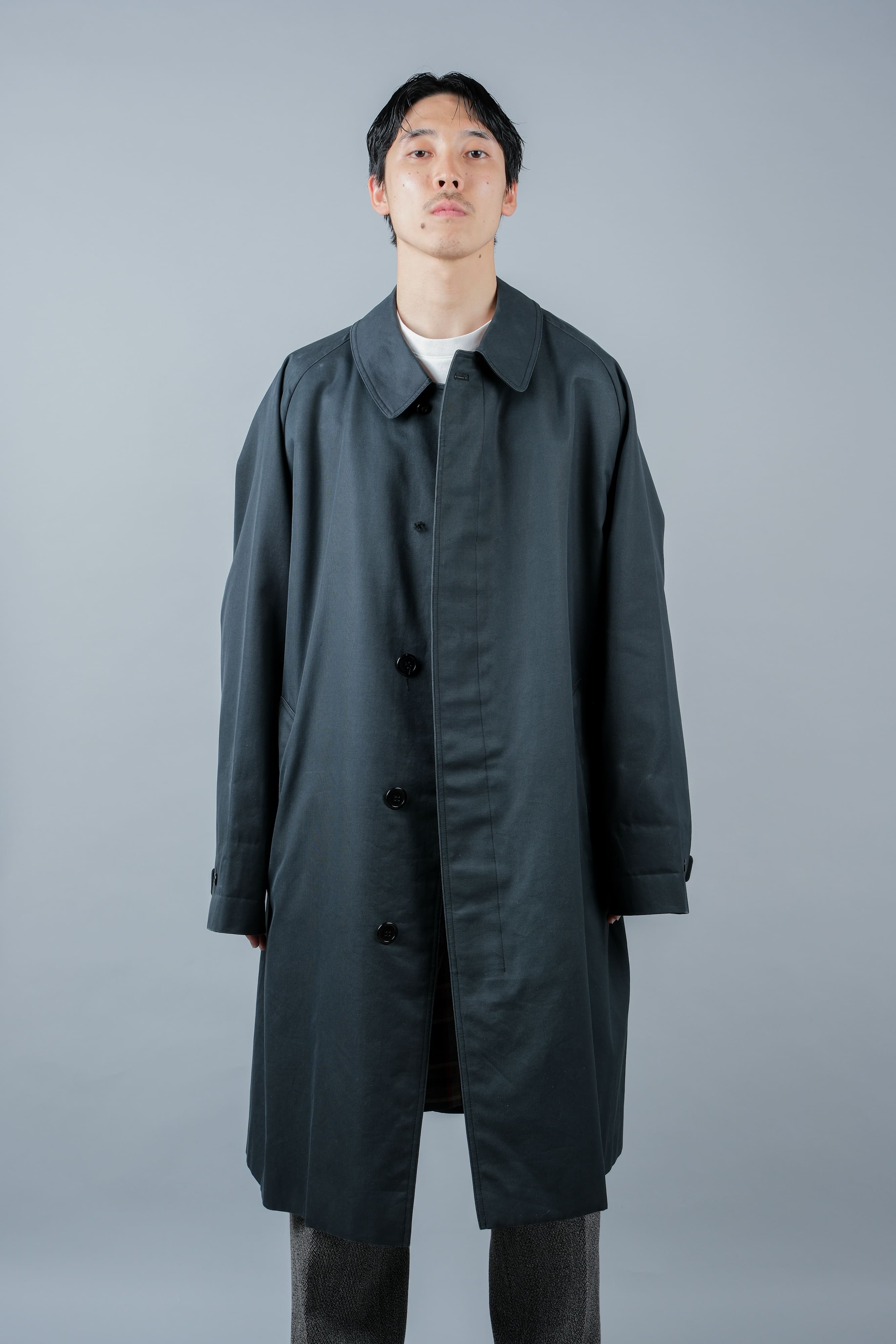【~60's】Vintage Aquascutum Single Raglan Balmacaan Coat C100 Size.44REG "Aqua 5" "STEINHARDT 別注"