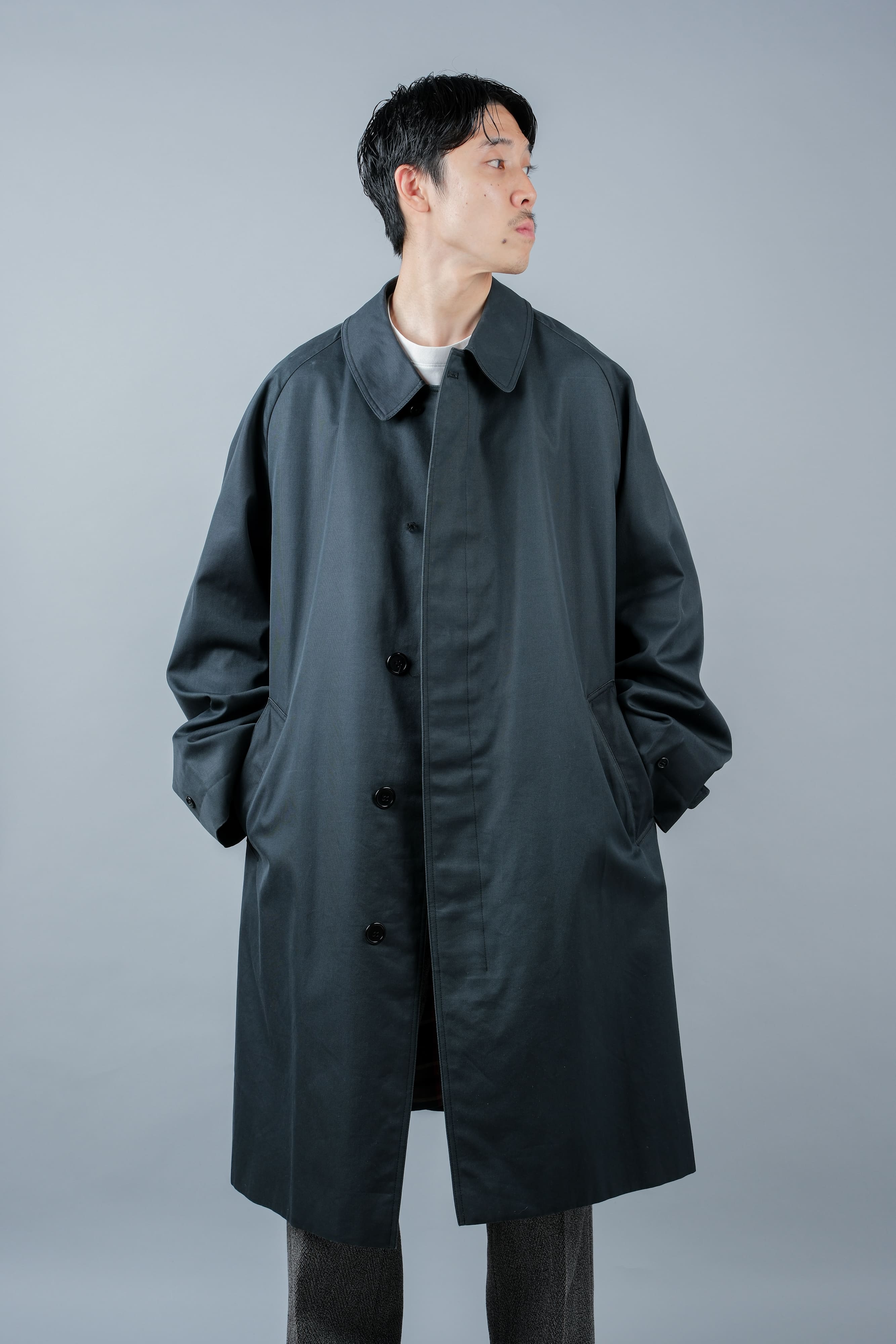 【~60's】Vintage Aquascutum Single Raglan Balmacaan Coat C100 Size.44REG "Aqua 5" "STEINHARDT 別注"