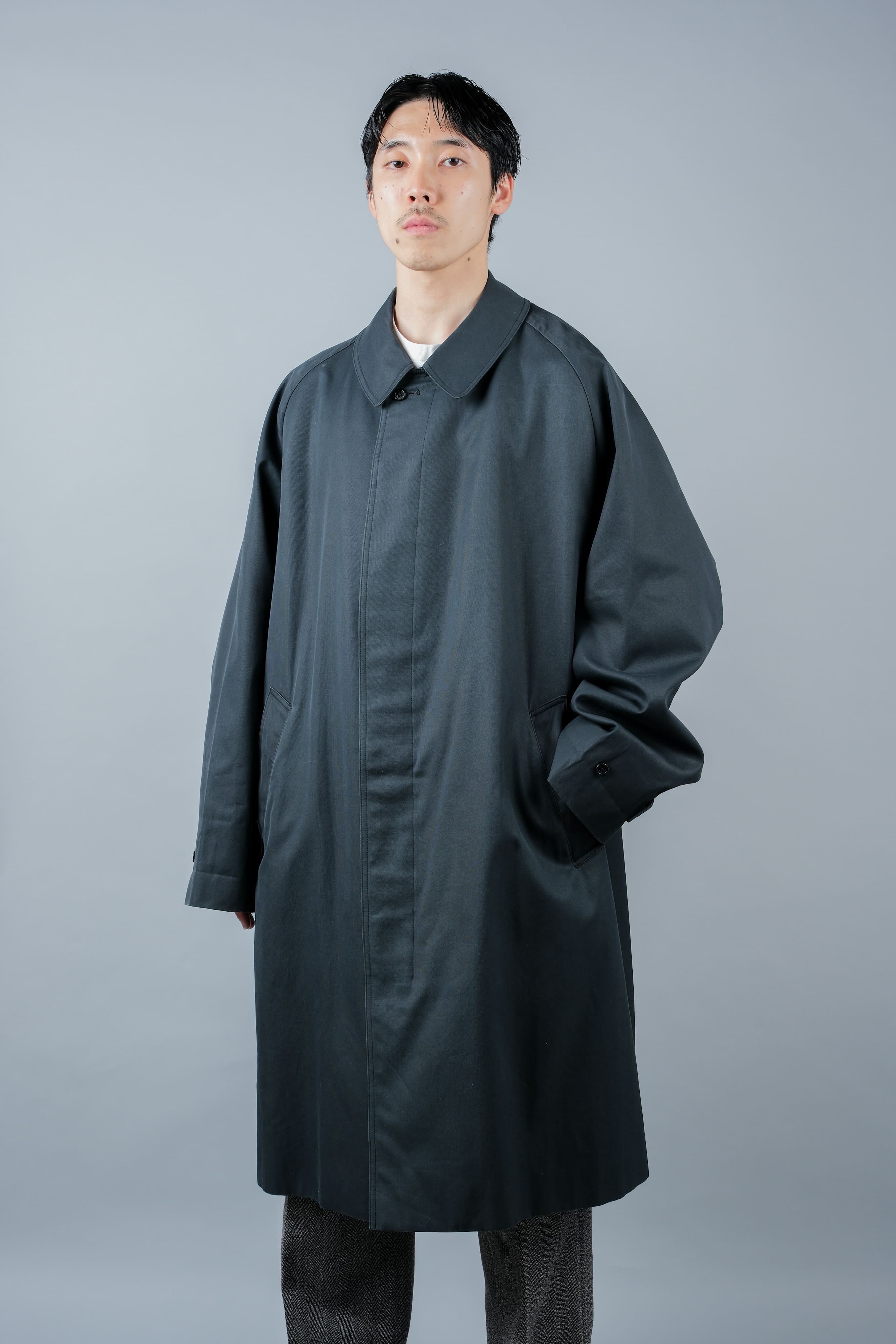 【~60's】Vintage Aquascutum Single Raglan Balmacaan Coat C100 Size.44REG "Aqua 5" "STEINHARDT 別注"