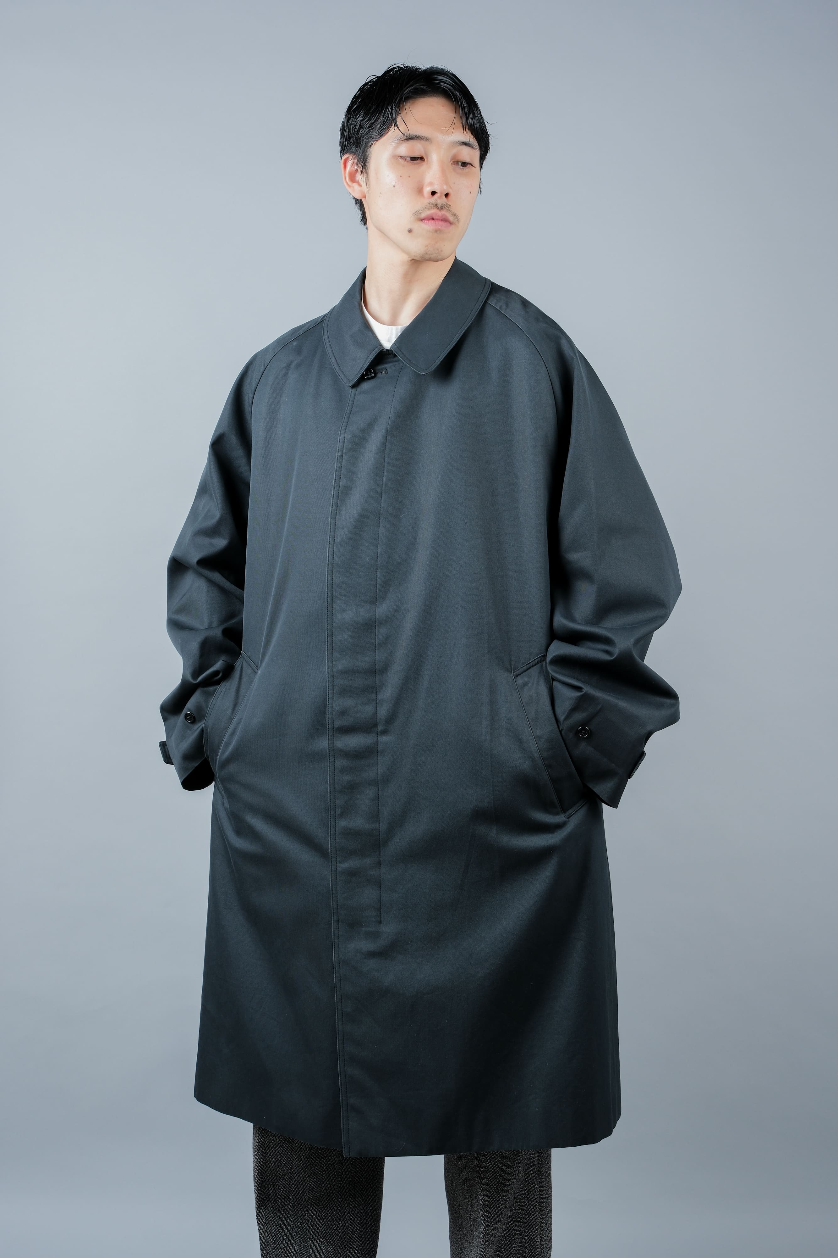 【~60's】Vintage Aquascutum Single Raglan Balmacaan Coat C100 Size.44REG "Aqua 5" "STEINHARDT 別注"