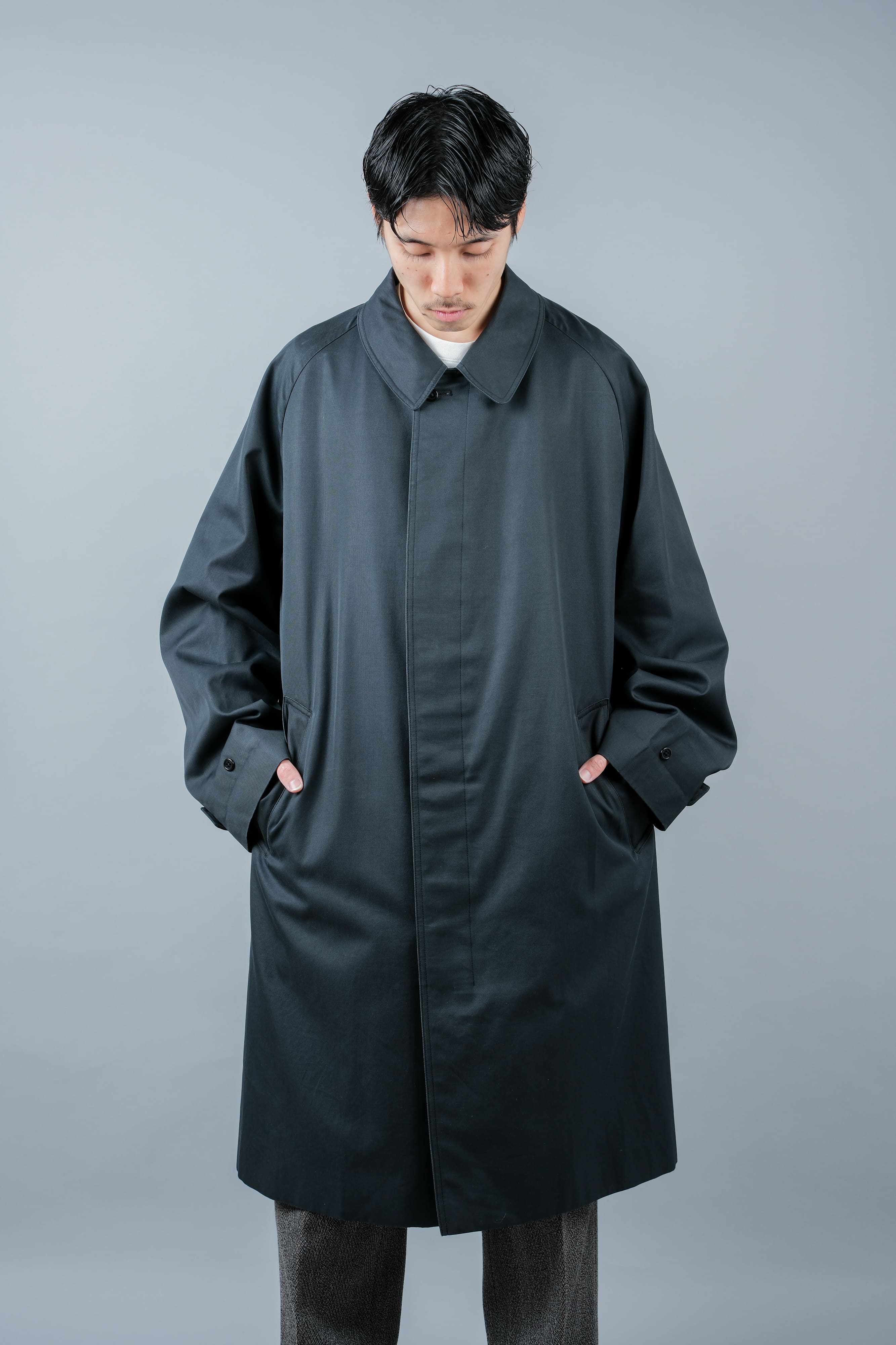 【~60's】Vintage Aquascutum Single Raglan Balmacaan Coat C100 Size.44REG "Aqua 5" "STEINHARDT 別注"