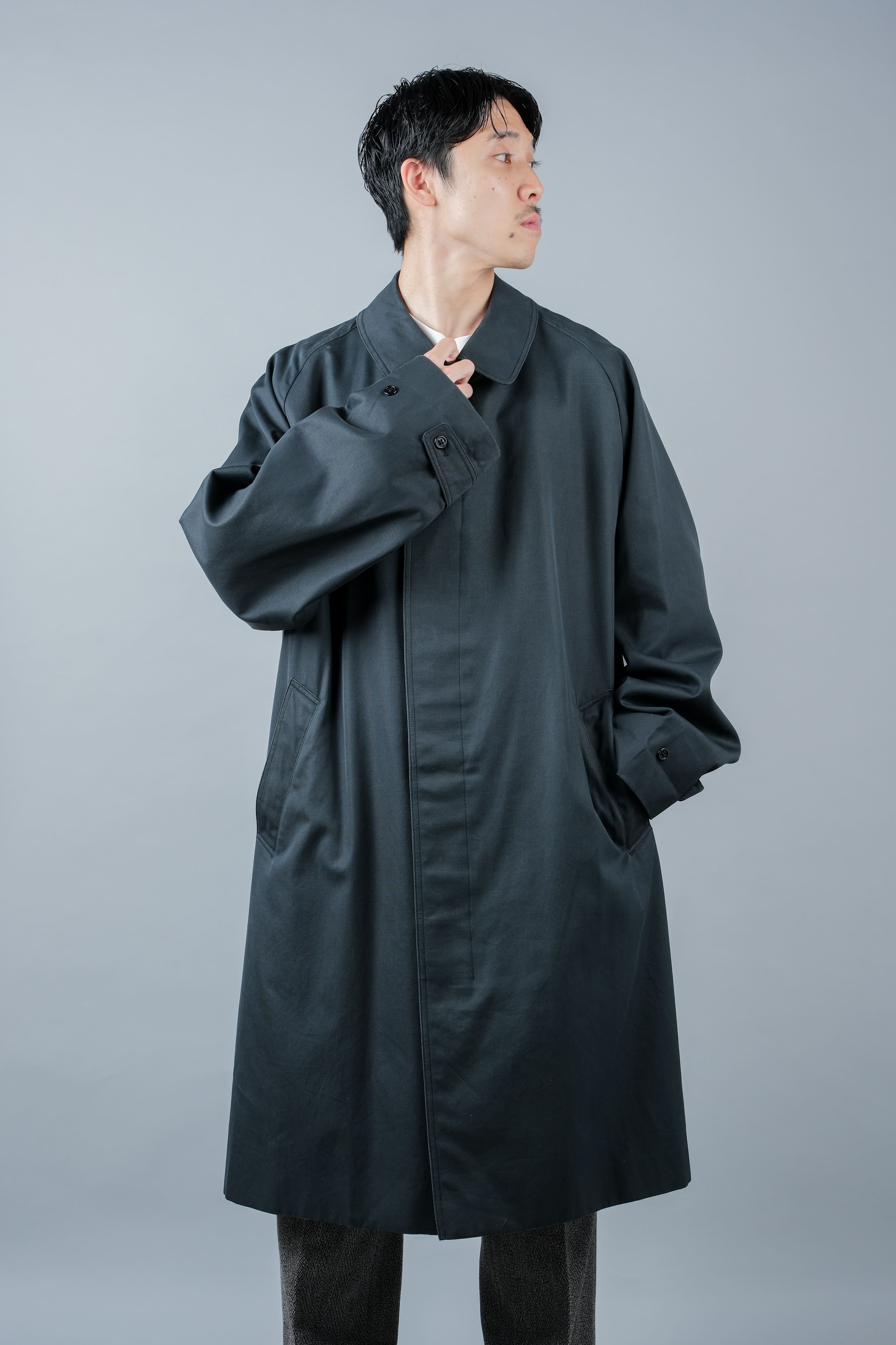 【~60's】Vintage Aquascutum Single Raglan Balmacaan Coat C100 Size.44REG "Aqua 5" "STEINHARDT 別注"