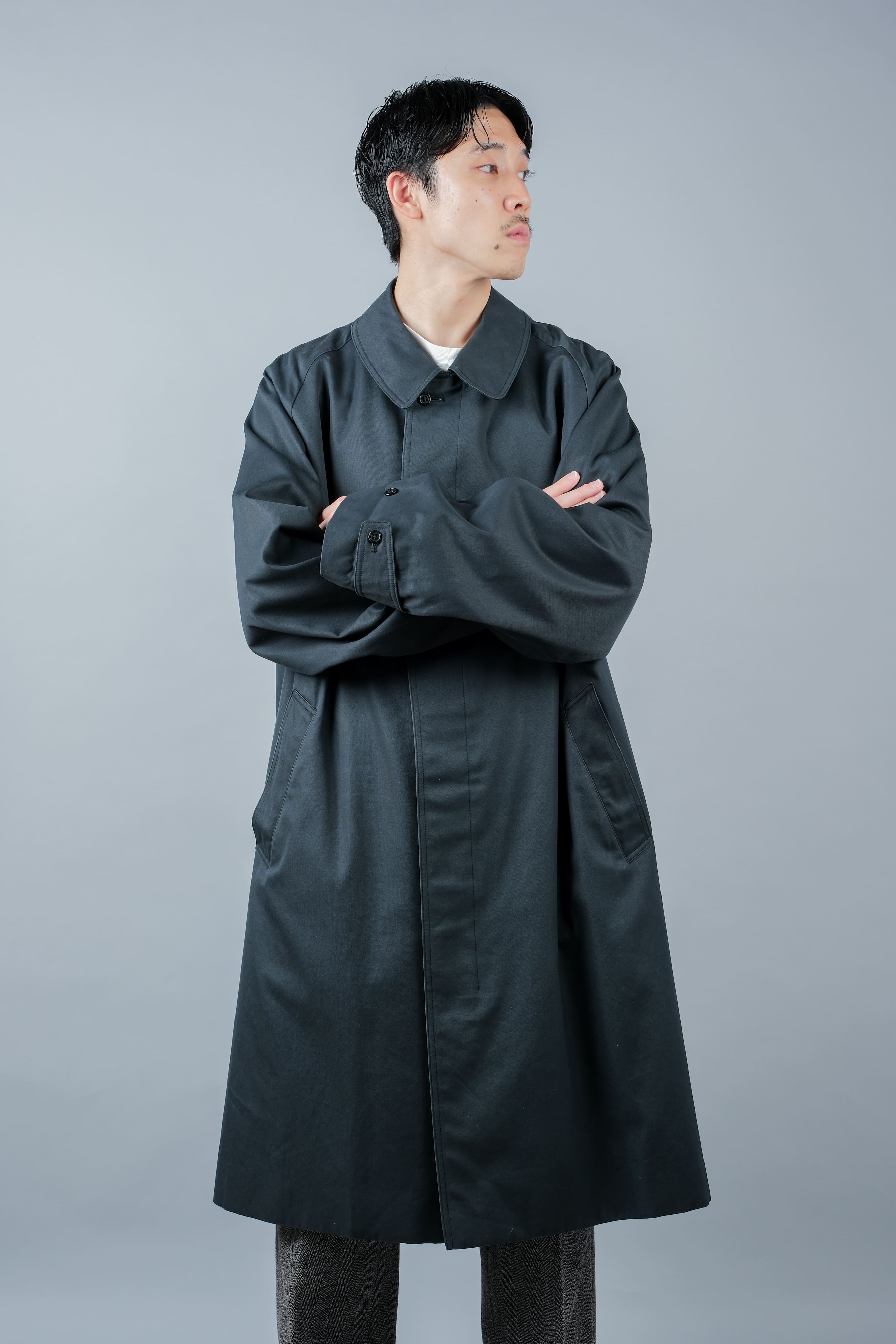 【~60's】Vintage Aquascutum Single Raglan Balmacaan Coat C100 Size.44REG "Aqua 5" "STEINHARDT 別注"