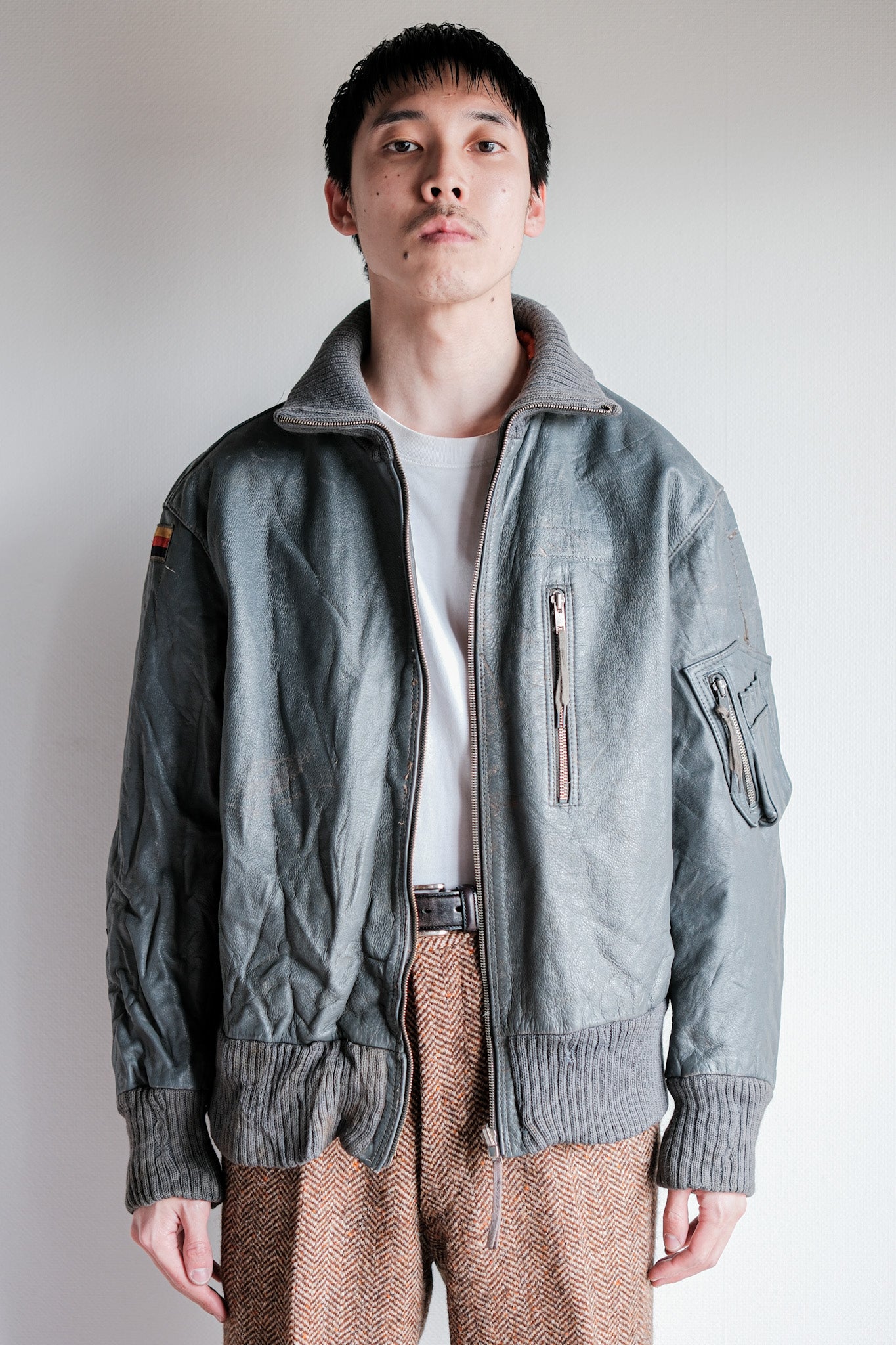 【~70’s】West German Air Force Pilot Leather Jacket Size.170/100