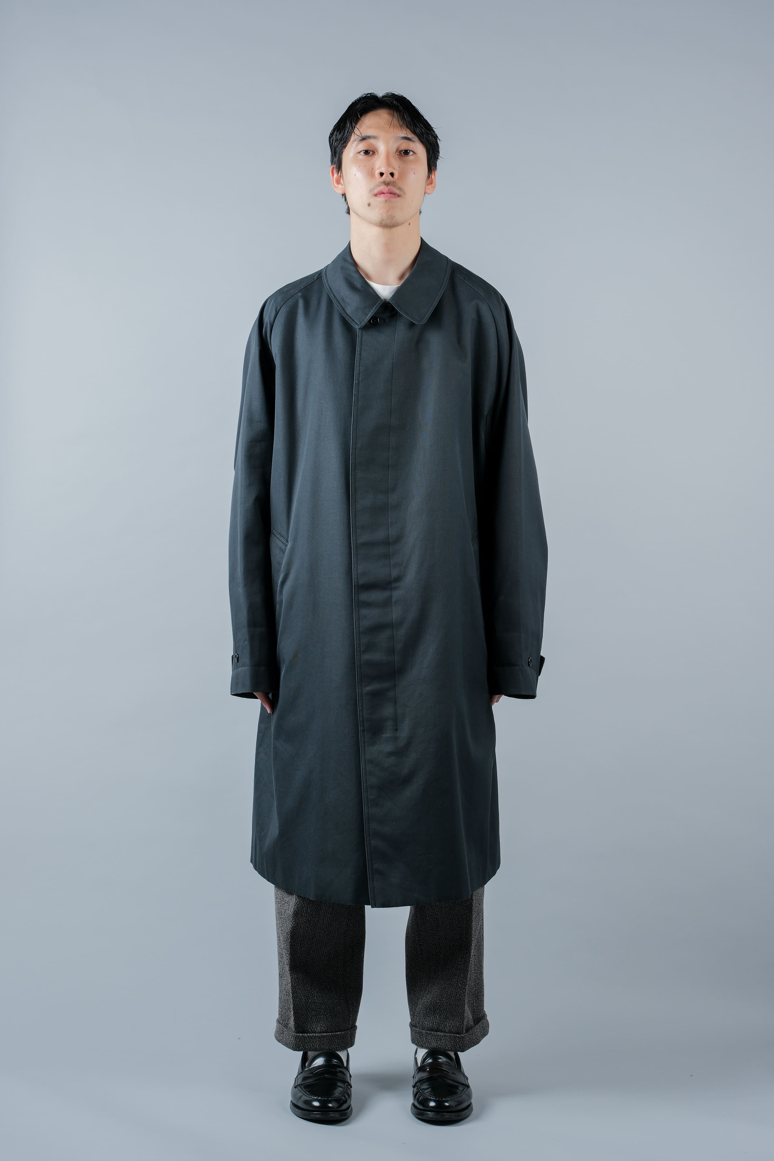 【~60's】Vintage Aquascutum Single Raglan Balmacaan Coat C100 Size.44REG "Aqua 5" "STEINHARDT 別注"