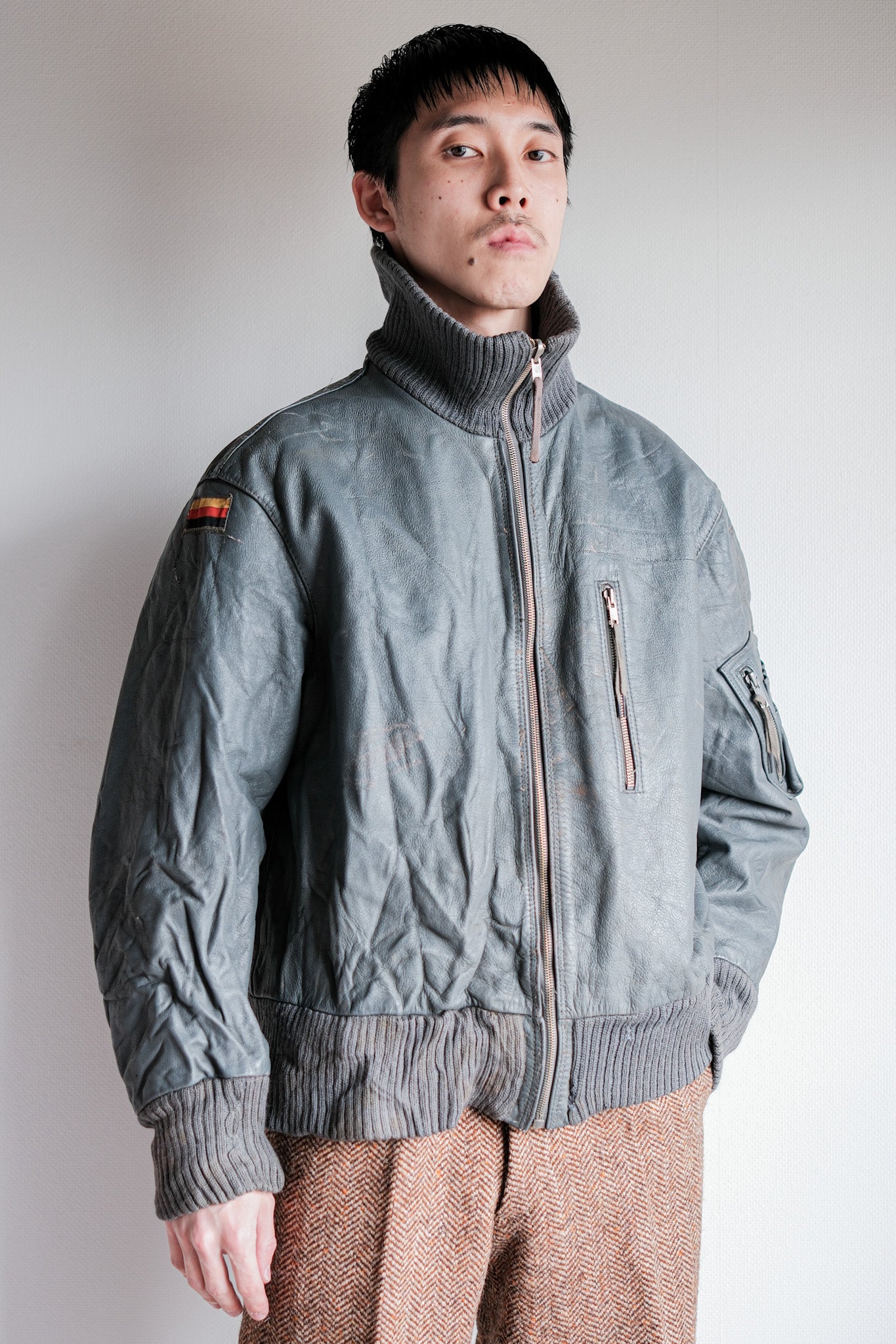 【~70’s】West German Air Force Pilot Leather Jacket Size.170/100