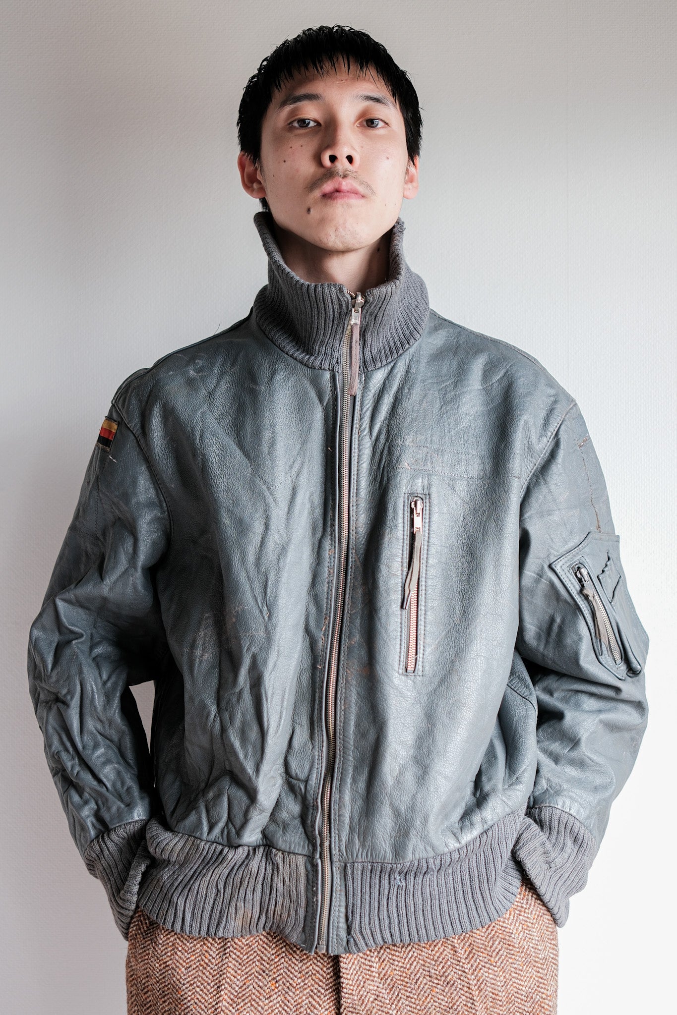 【~70’s】West German Air Force Pilot Leather Jacket Size.170/100