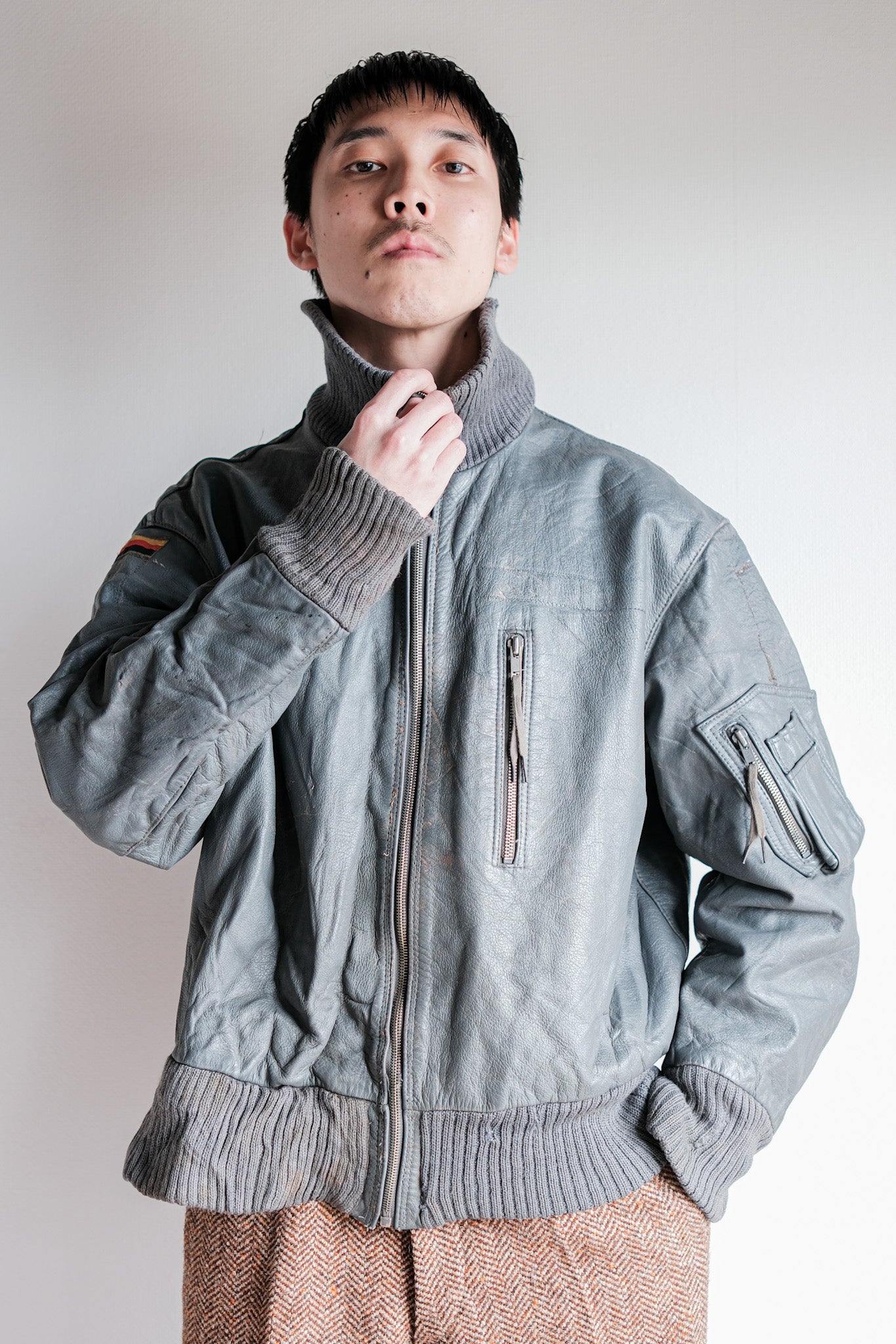 【~70’s】West German Air Force Pilot Leather Jacket Size.170/100