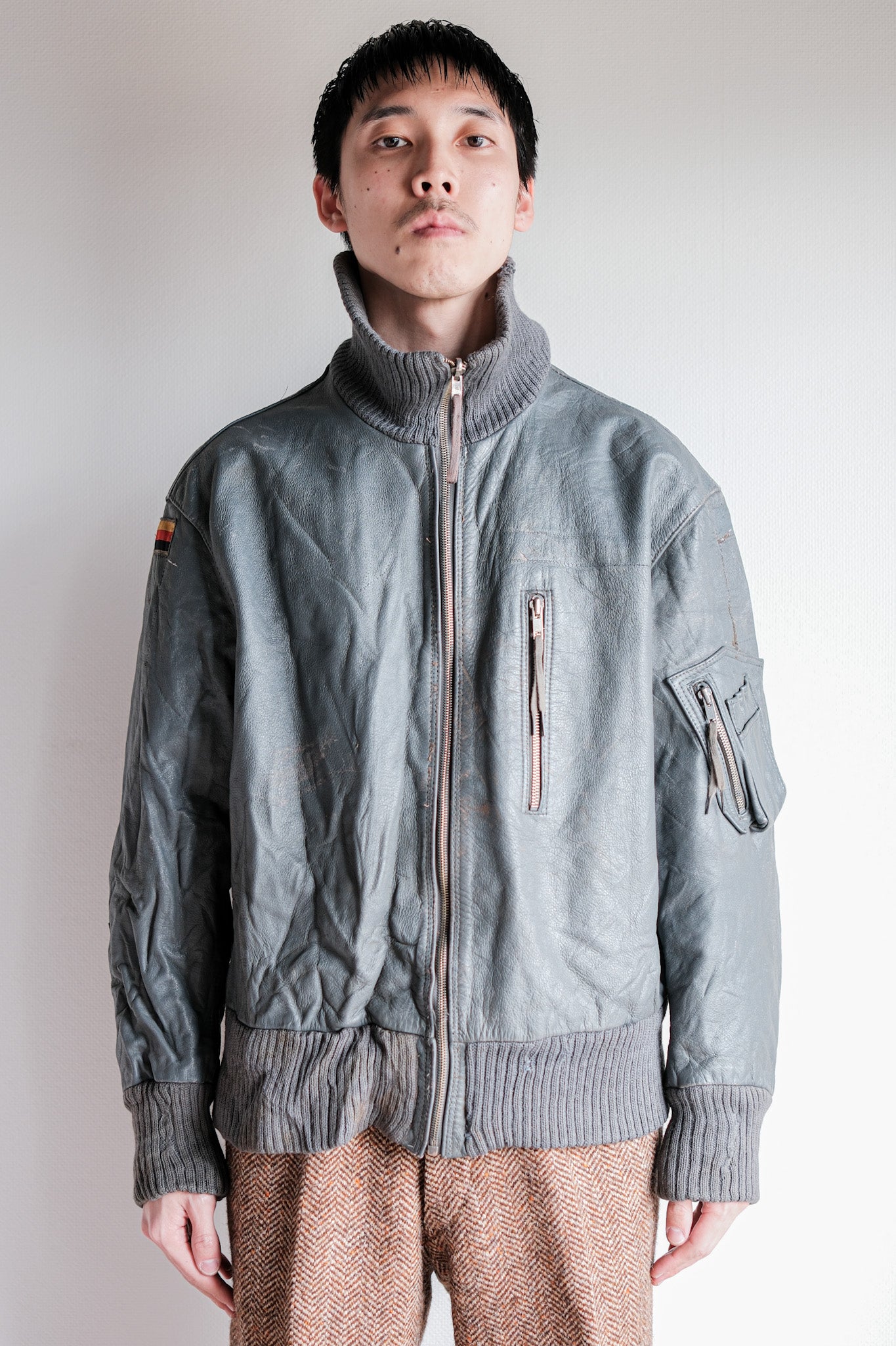 【~70’s】West German Air Force Pilot Leather Jacket Size.170/100