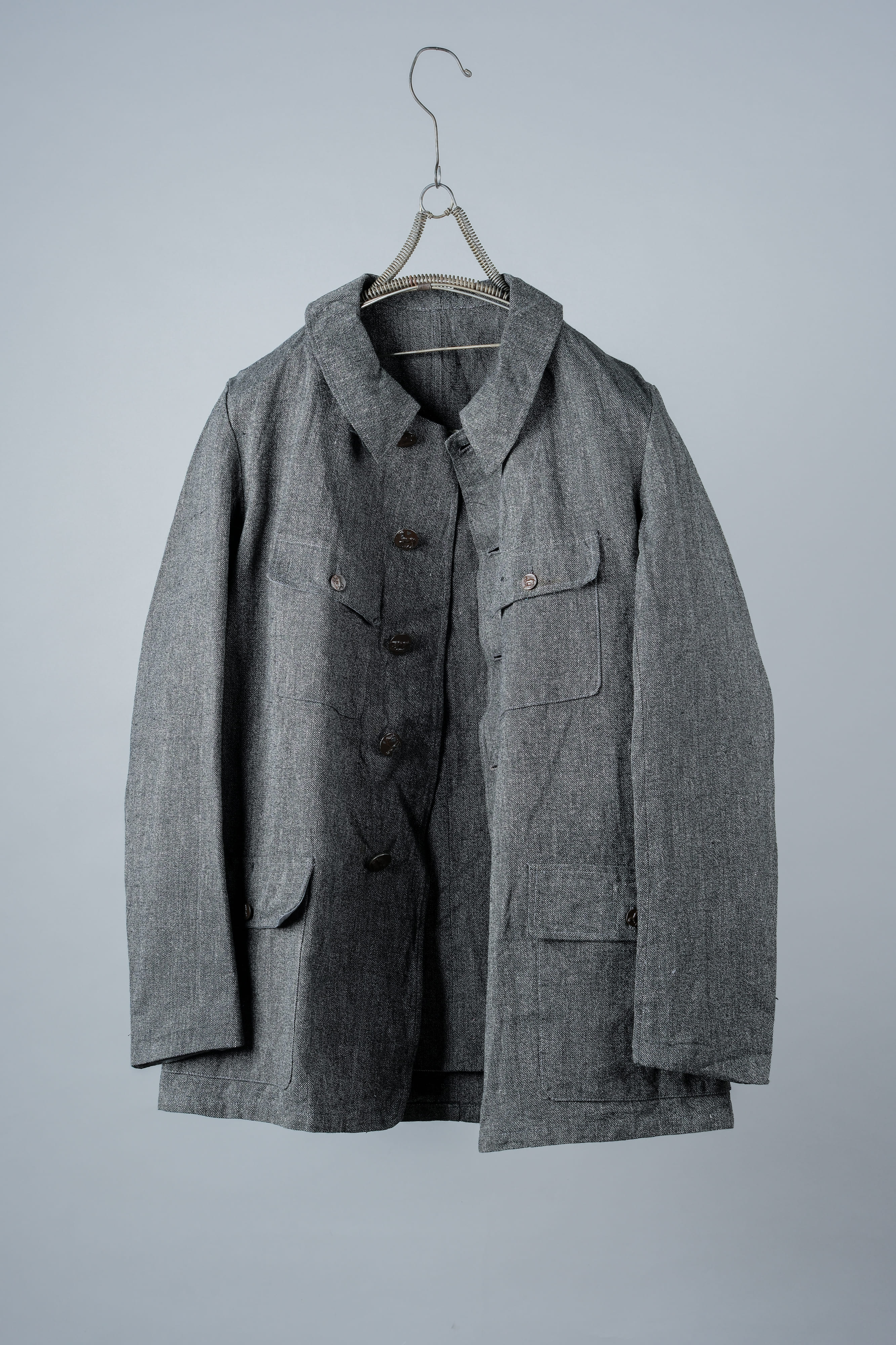 【~30’s】French Vintage Salt & Pepper Cotton Twill Hunting Jacket