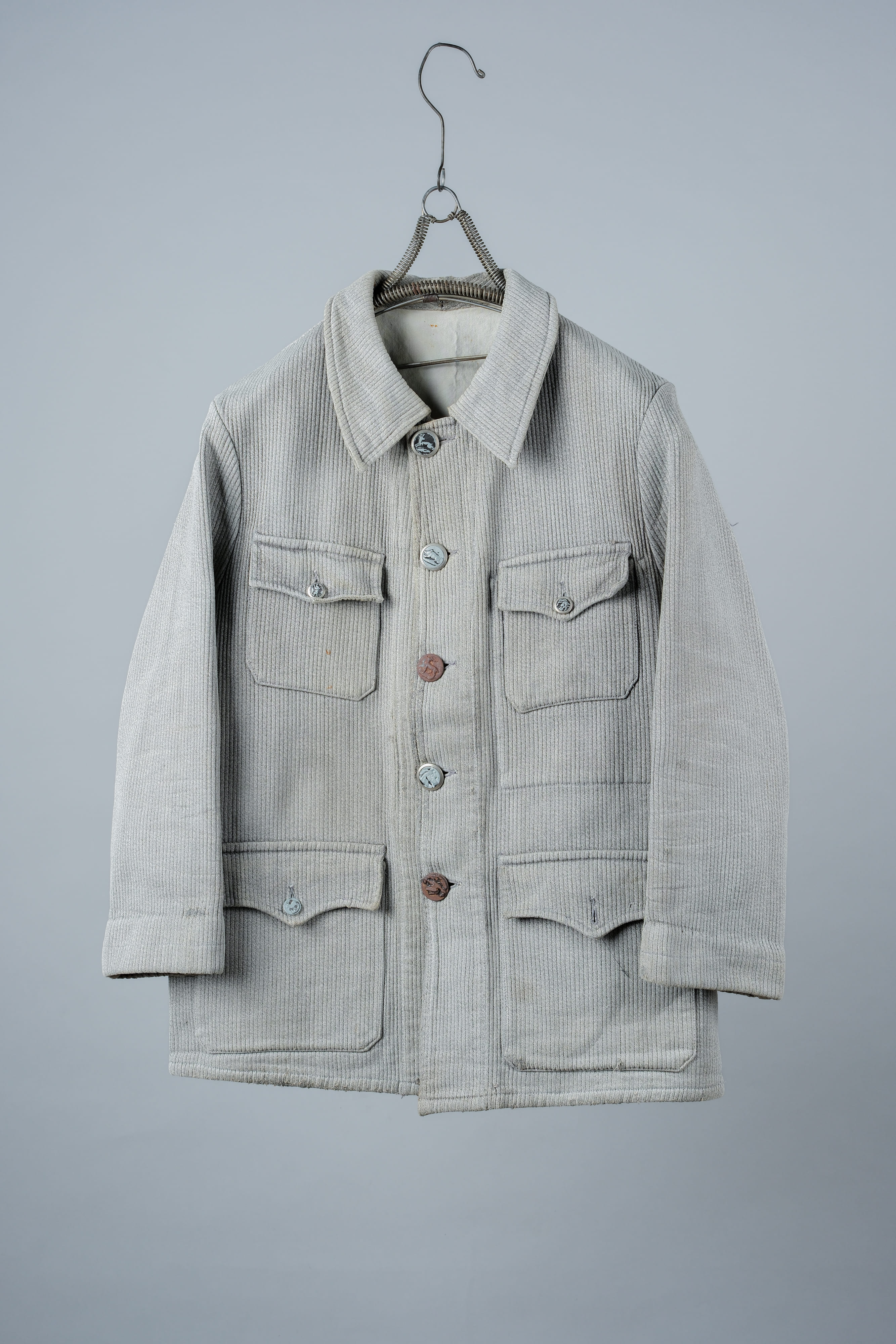 【~50's】French Vintage Gray Cotton Pique Hunting Jacket