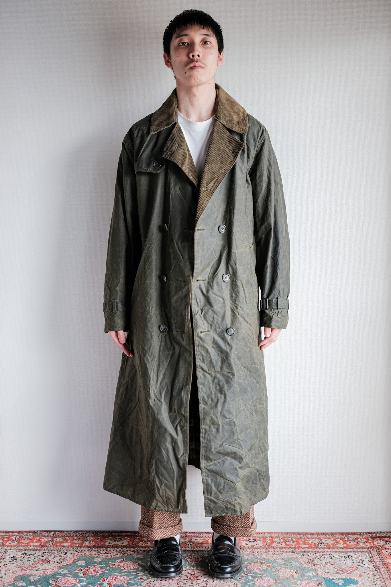 【~90's】Vintage Barbour "TRENCH COAT" 3 Crest