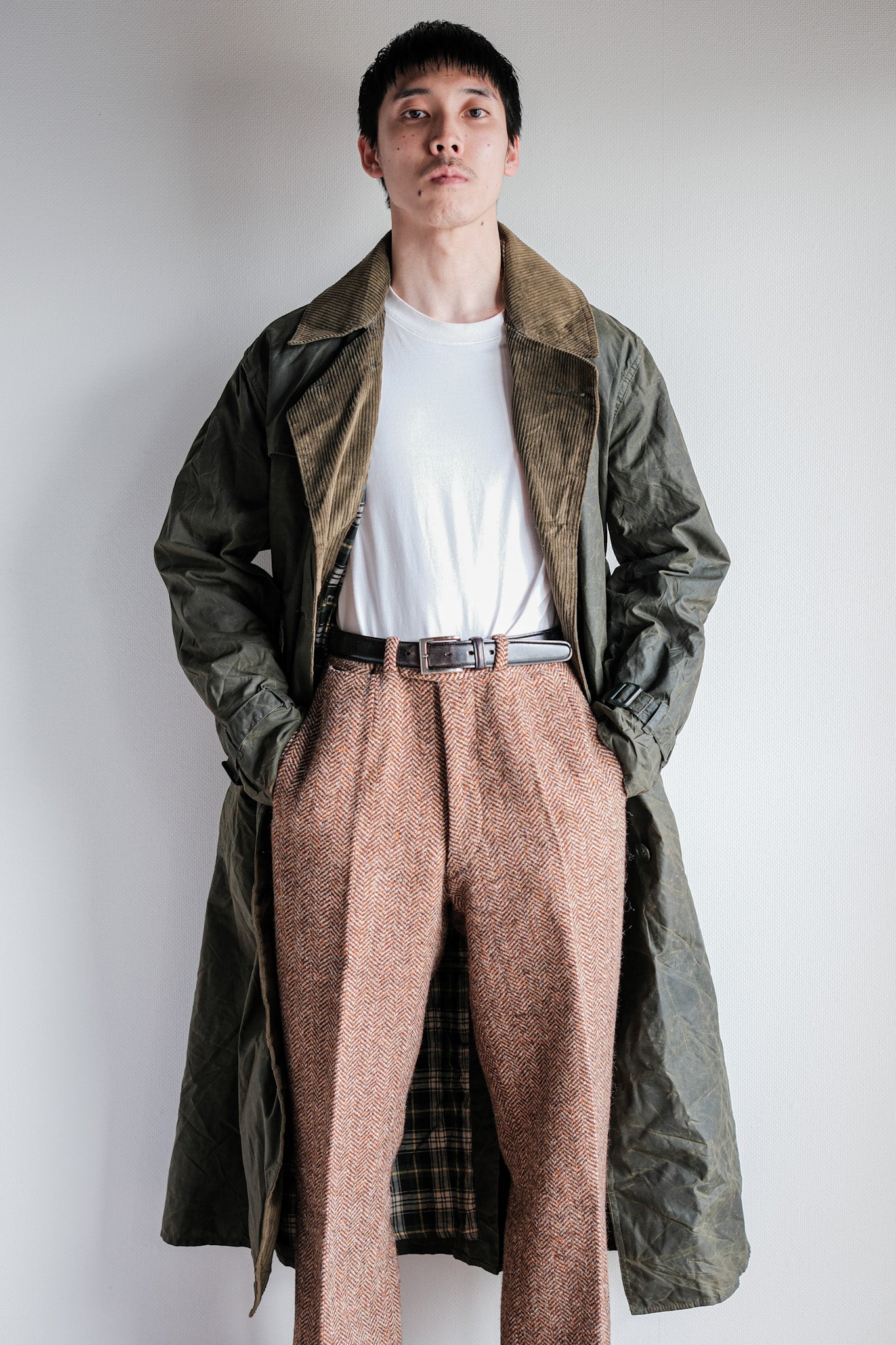 【~90's】Vintage Barbour "TRENCH COAT" 3 Crest