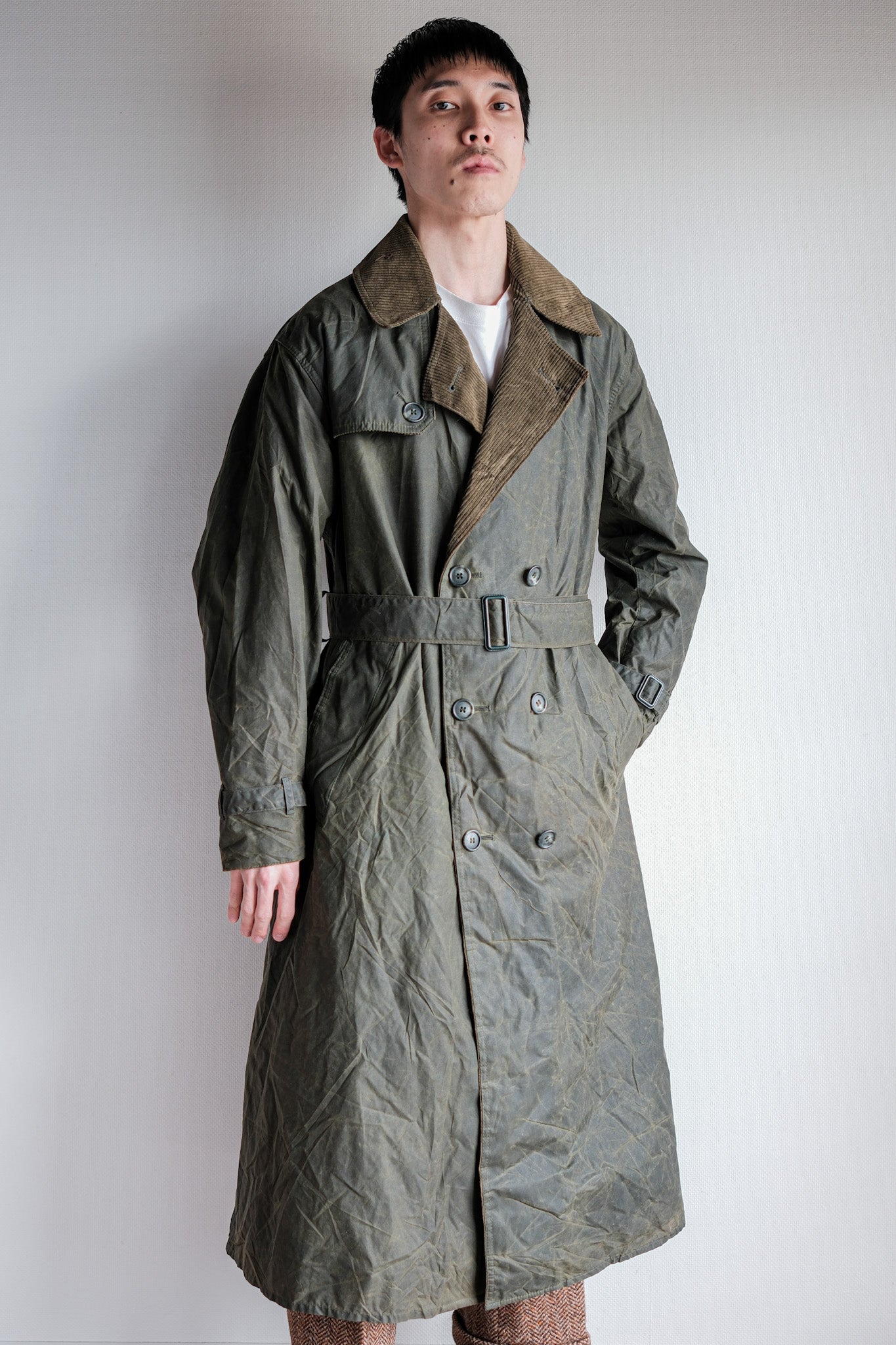 【~90's】Vintage Barbour "TRENCH COAT" 3 Crest