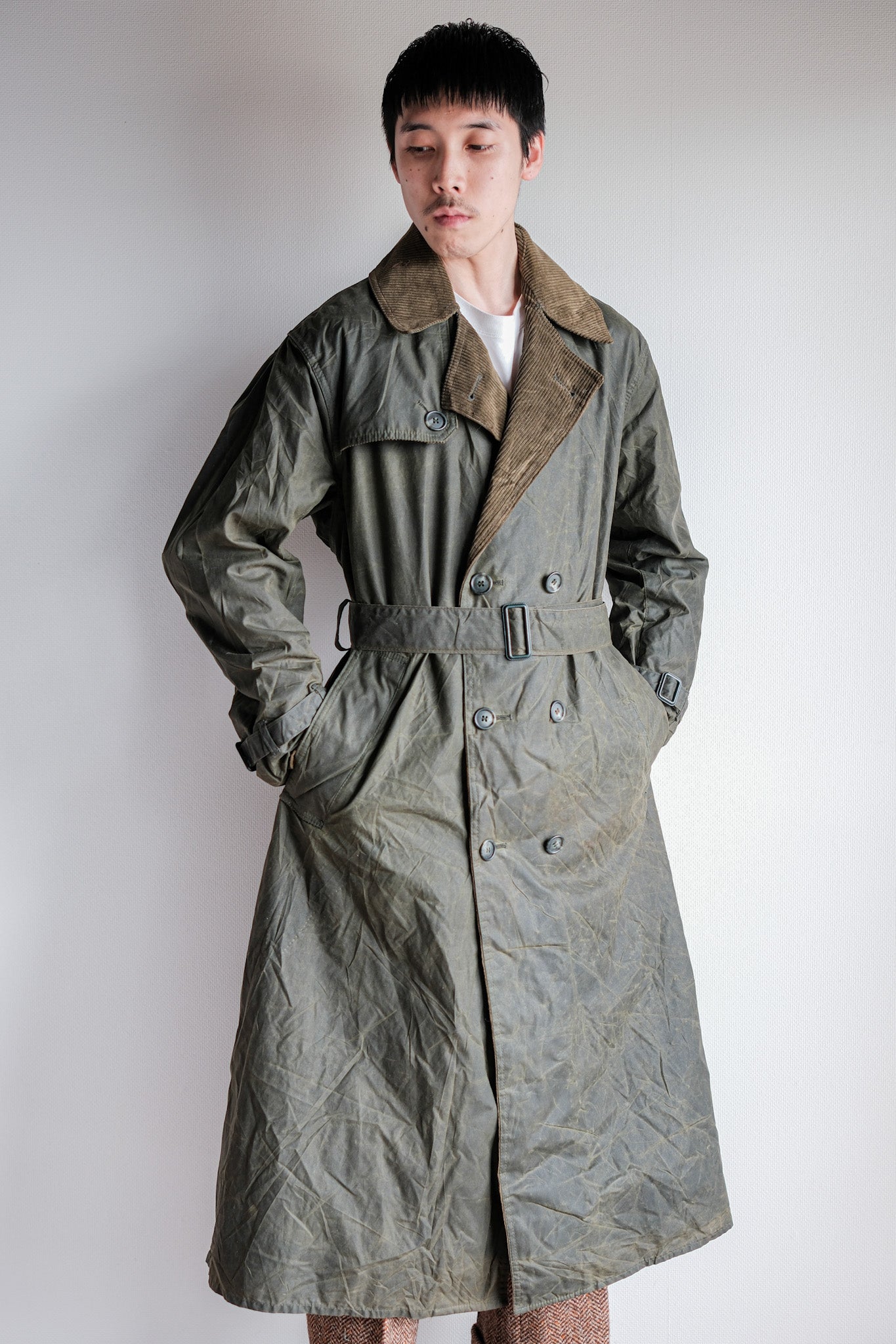 【~90's】Vintage Barbour "TRENCH COAT" 3 Crest
