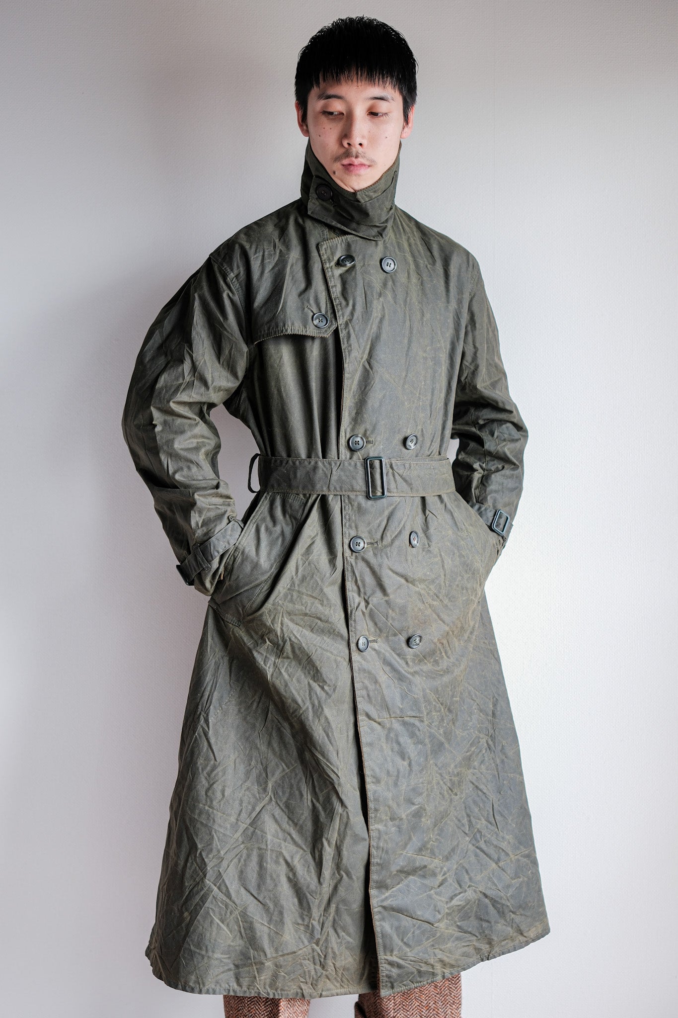 【~90's】Vintage Barbour "TRENCH COAT" 3 Crest