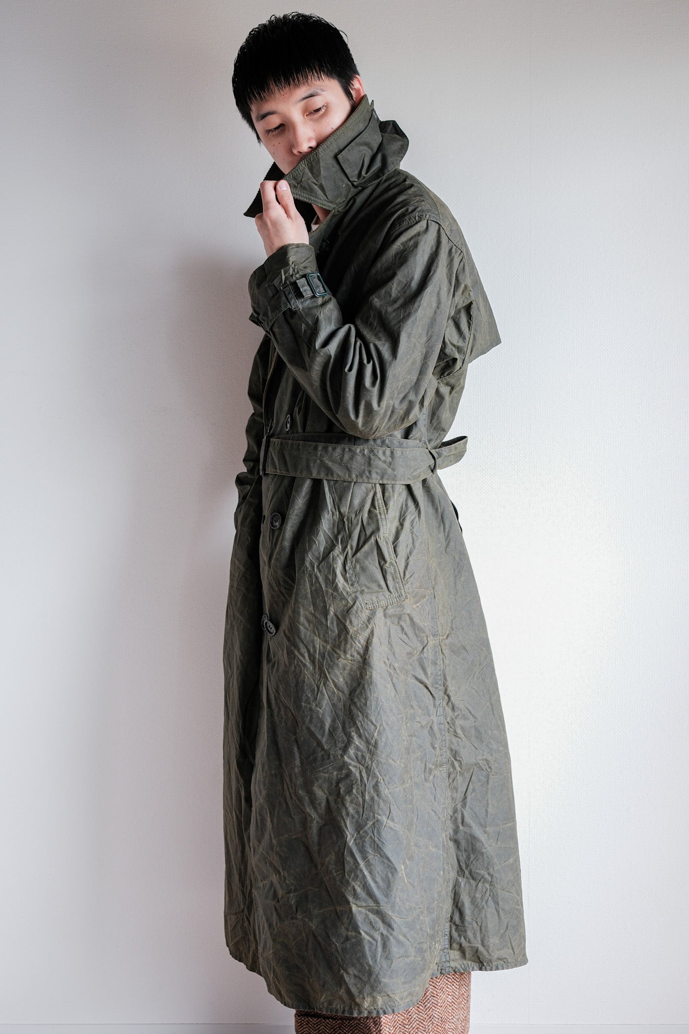 【~90's】Vintage Barbour "TRENCH COAT" 3 Crest