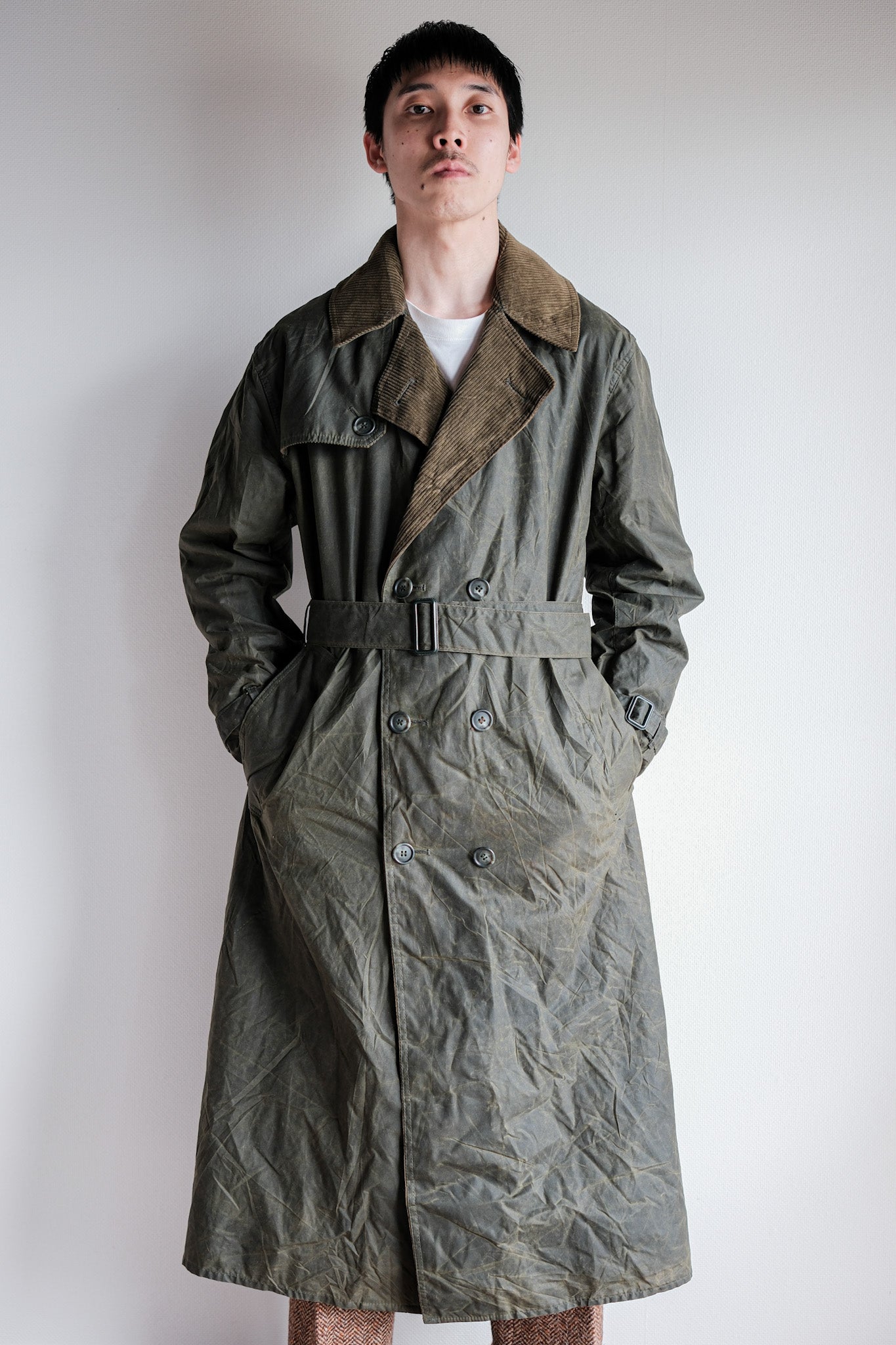 【~90's】Vintage Barbour "TRENCH COAT" 3 Crest