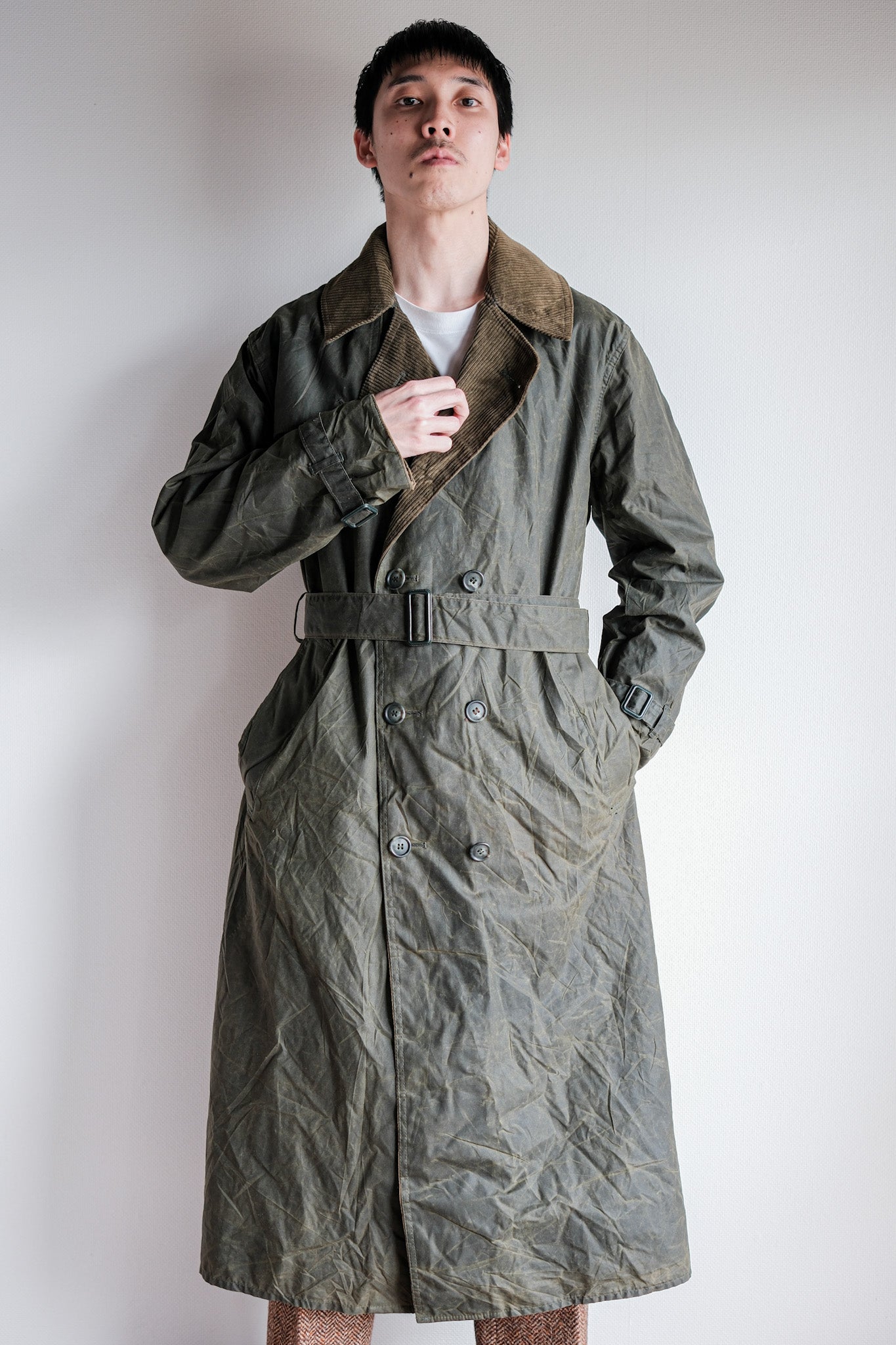 【~90's】Vintage Barbour "TRENCH COAT" 3 Crest