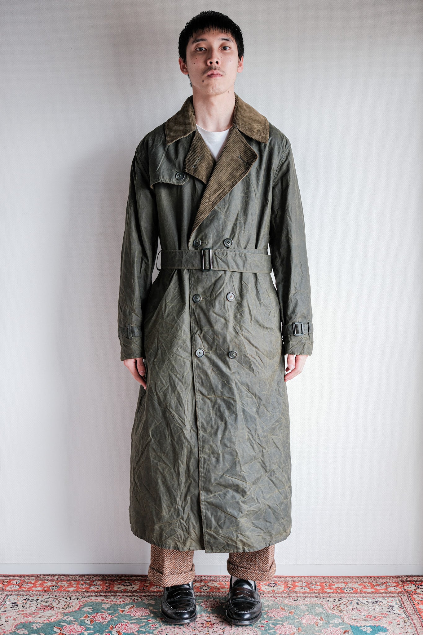 【~90's】Vintage Barbour "TRENCH COAT" 3 Crest