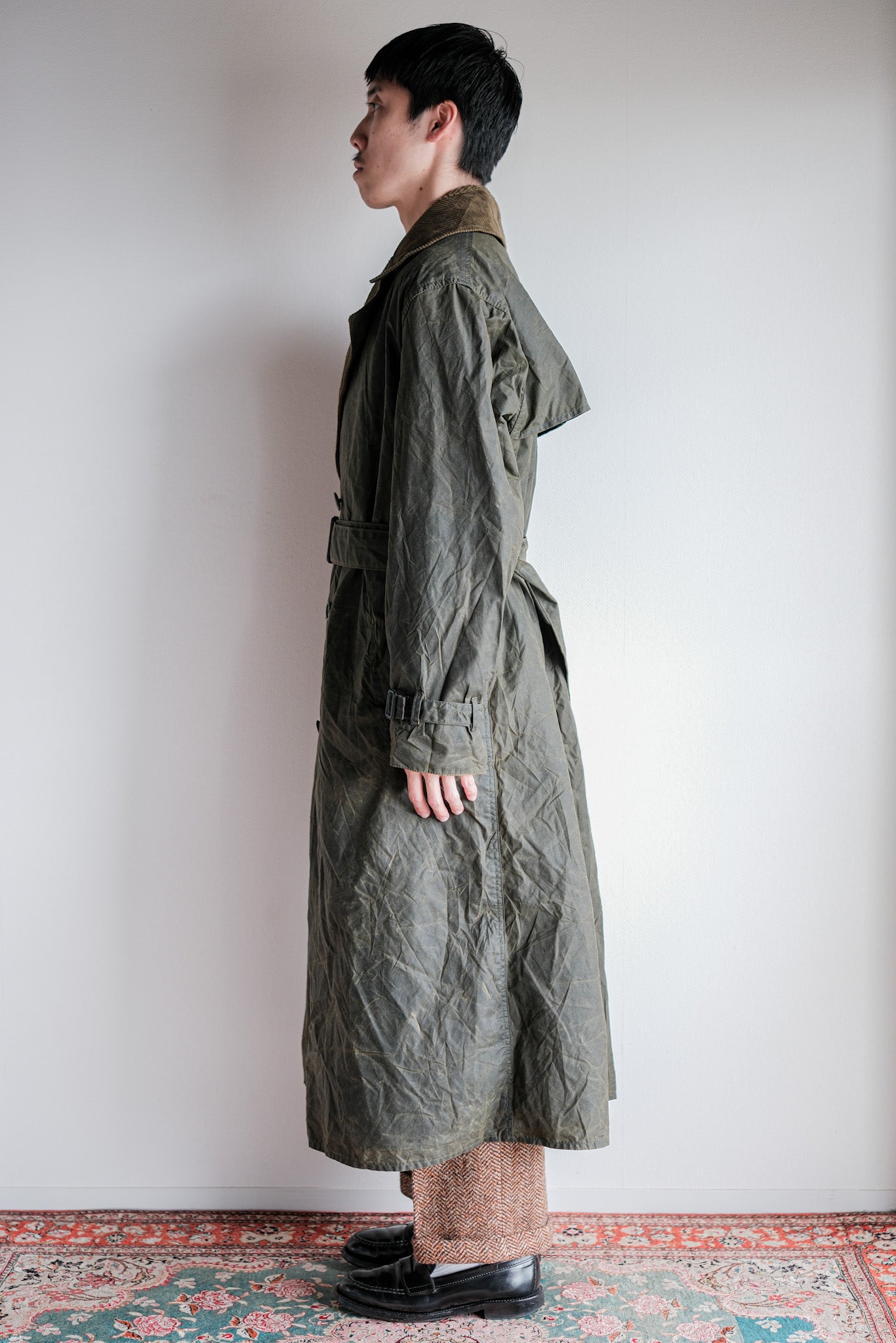 【~90's】Vintage Barbour "TRENCH COAT" 3 Crest