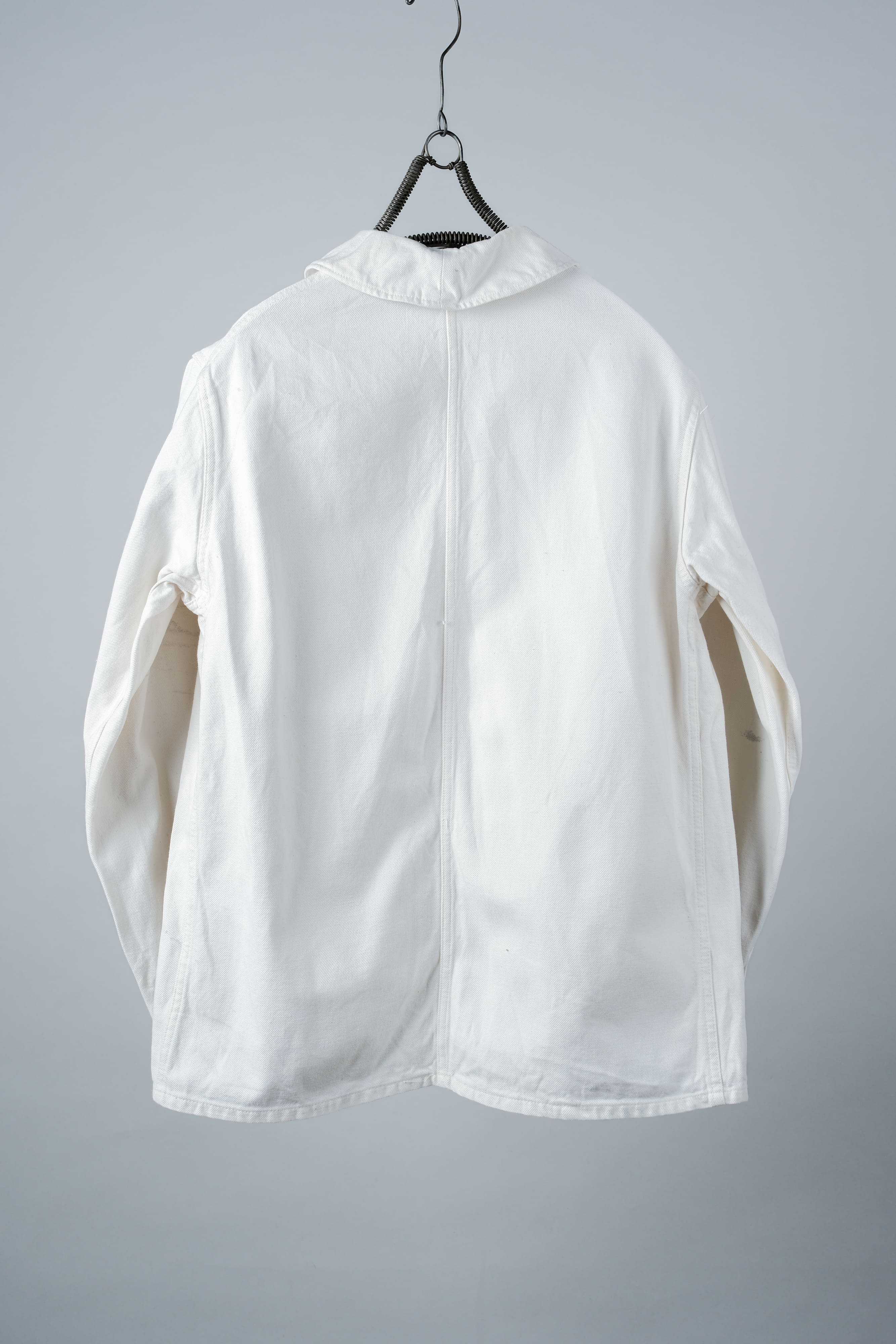 【~60's】French Vintage White Cotton Twill Work Jacket