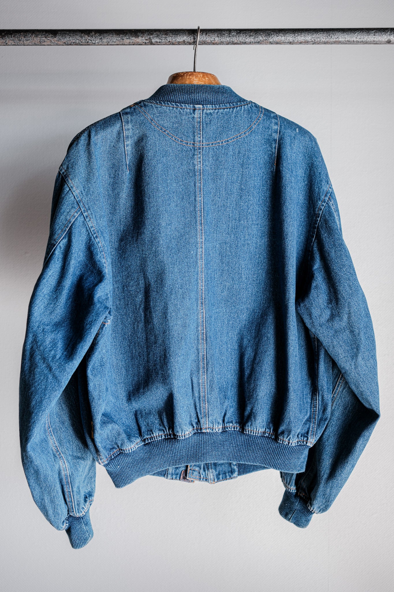 【~80's】Old EMPORIO ARMANI Denim Bomber Jacket Size.50