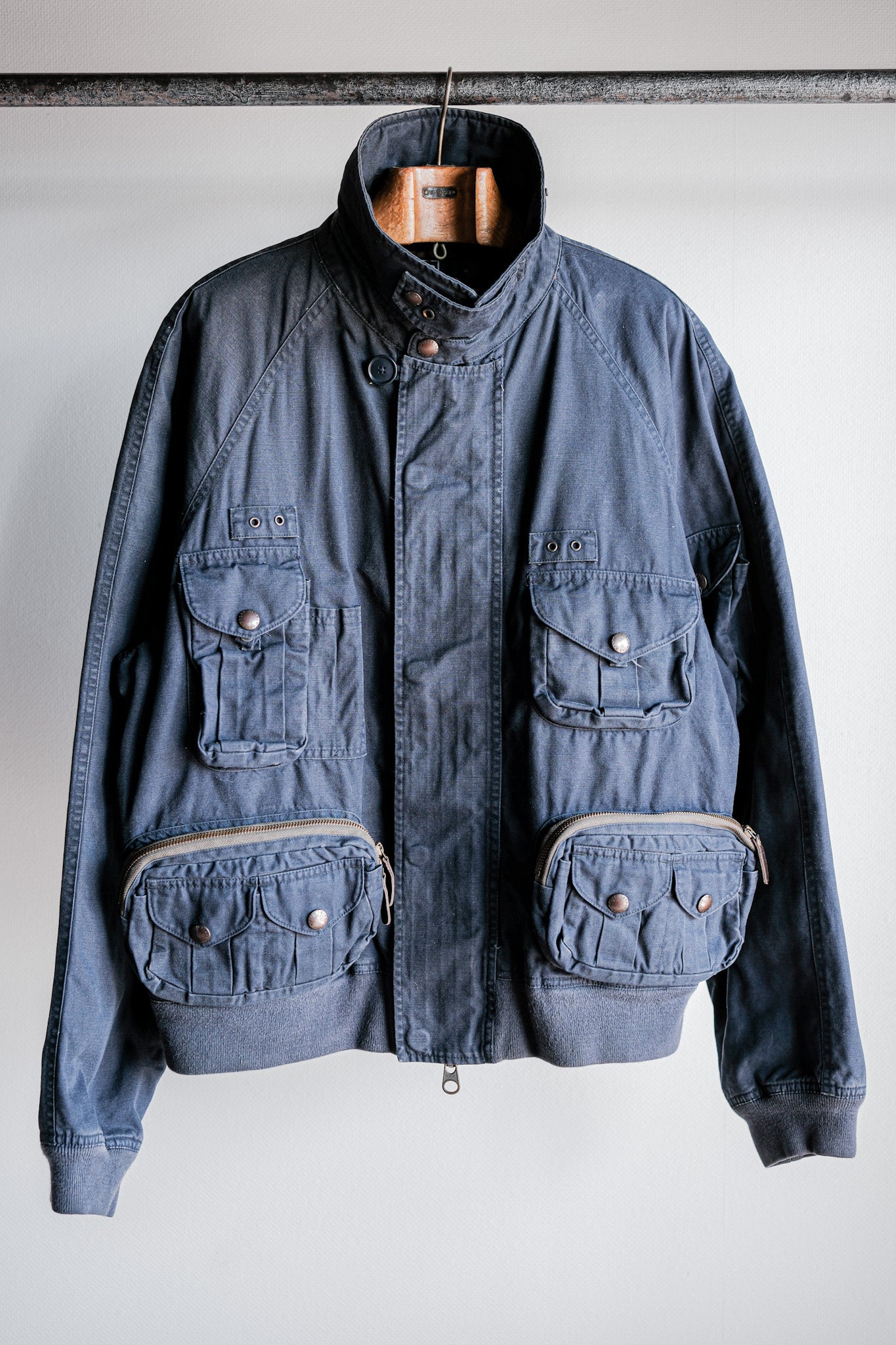 【~00's】Old Polo Ralph Lauren Multi Pocket Cotton Blouson With Chin Strap Size.XL