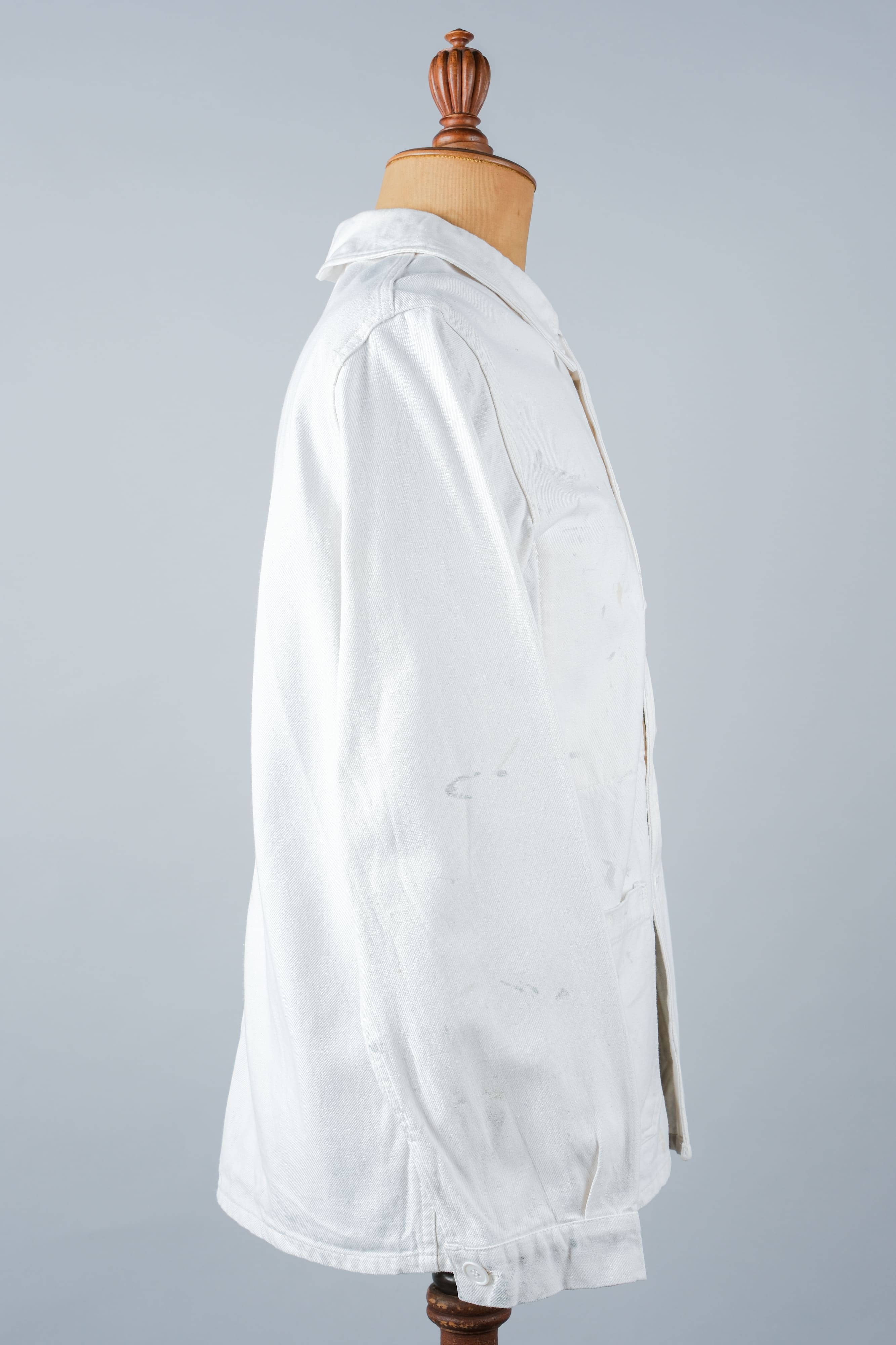 【~60's】French Vintage White Cotton Twill Work Jacket