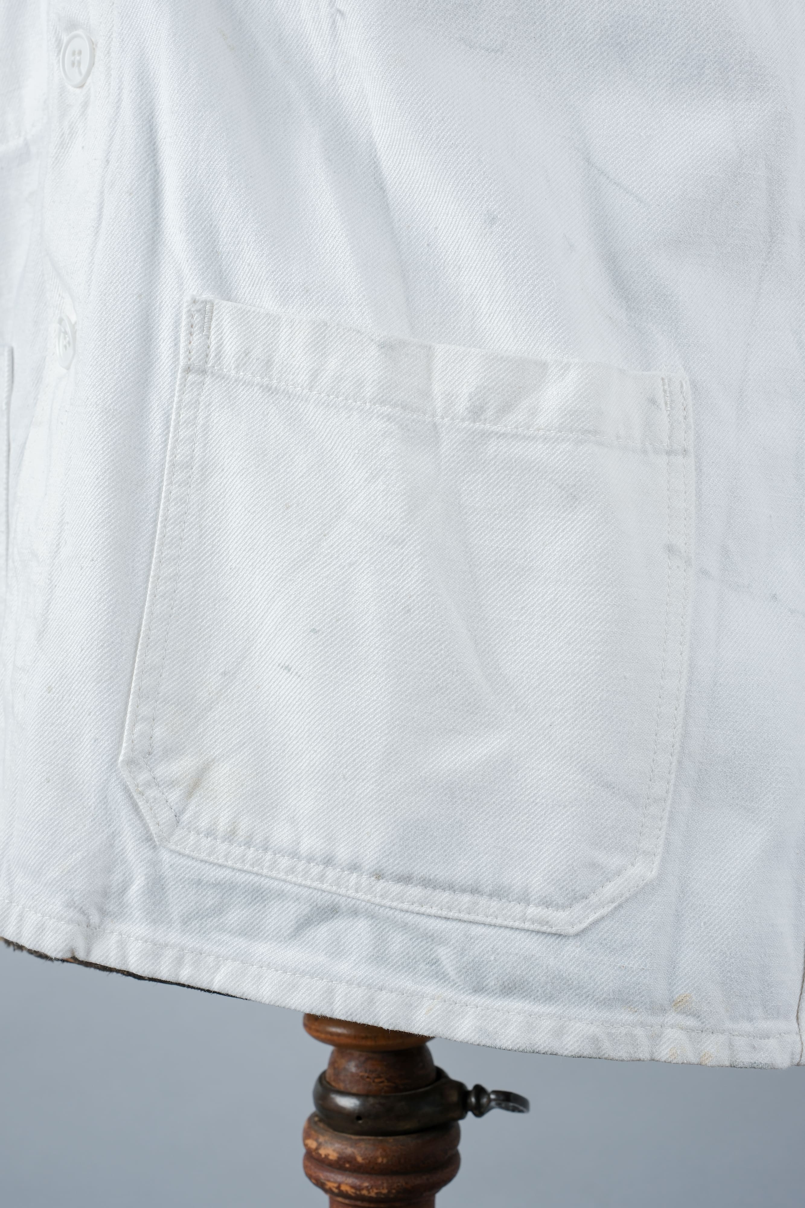 【~60's】French Vintage White Cotton Twill Work Jacket
