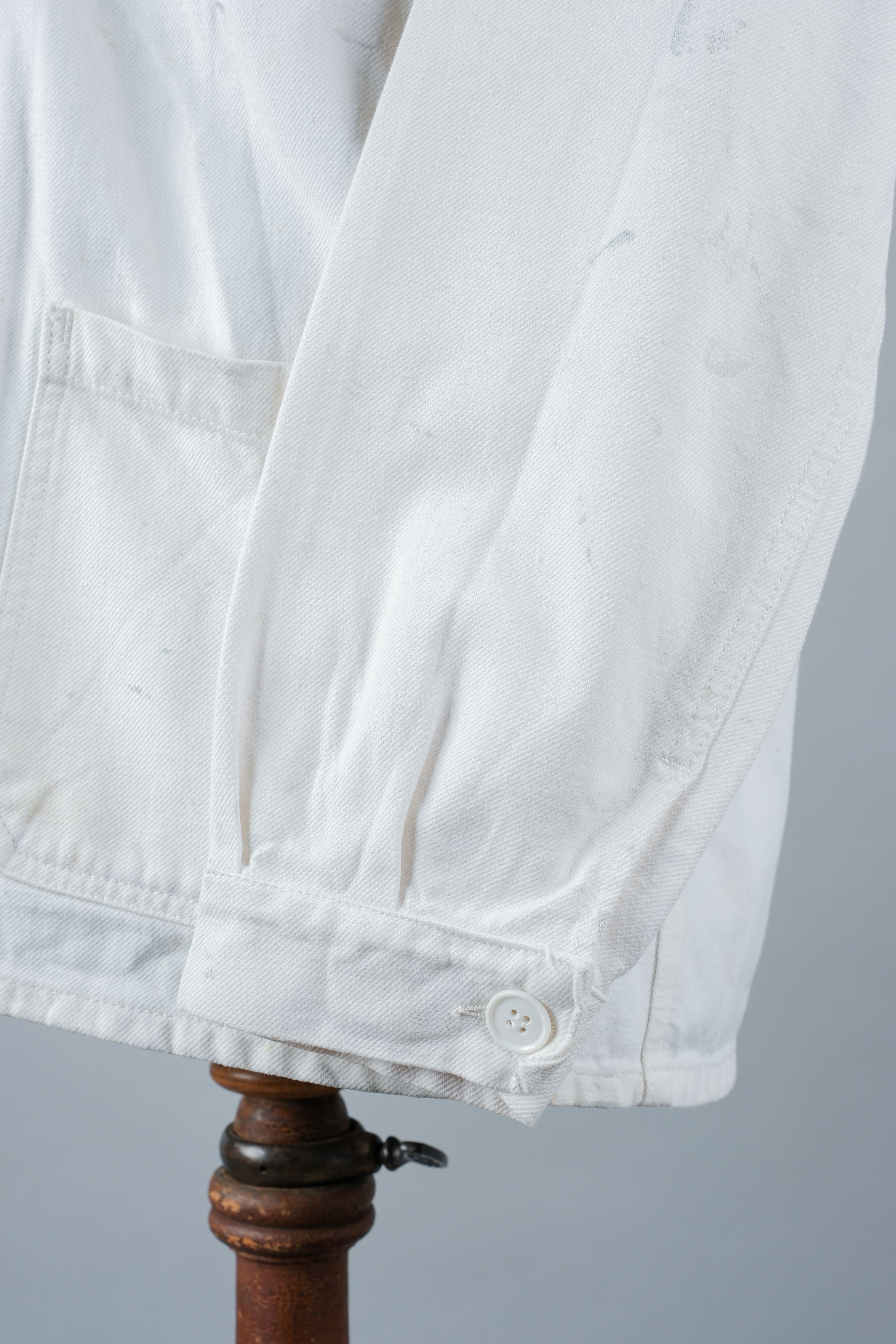【~60's】French Vintage White Cotton Twill Work Jacket