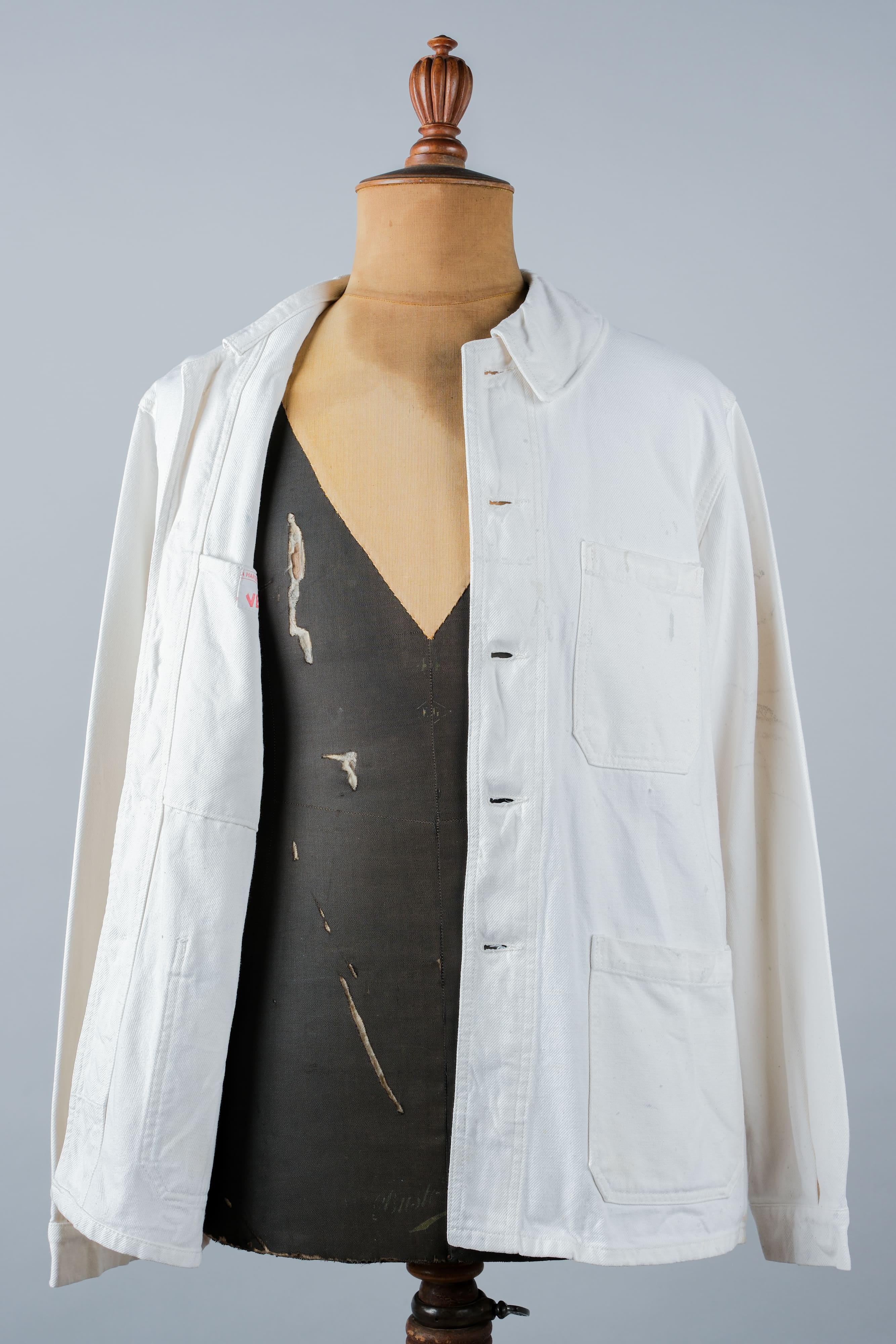 【~60's】French Vintage White Cotton Twill Work Jacket