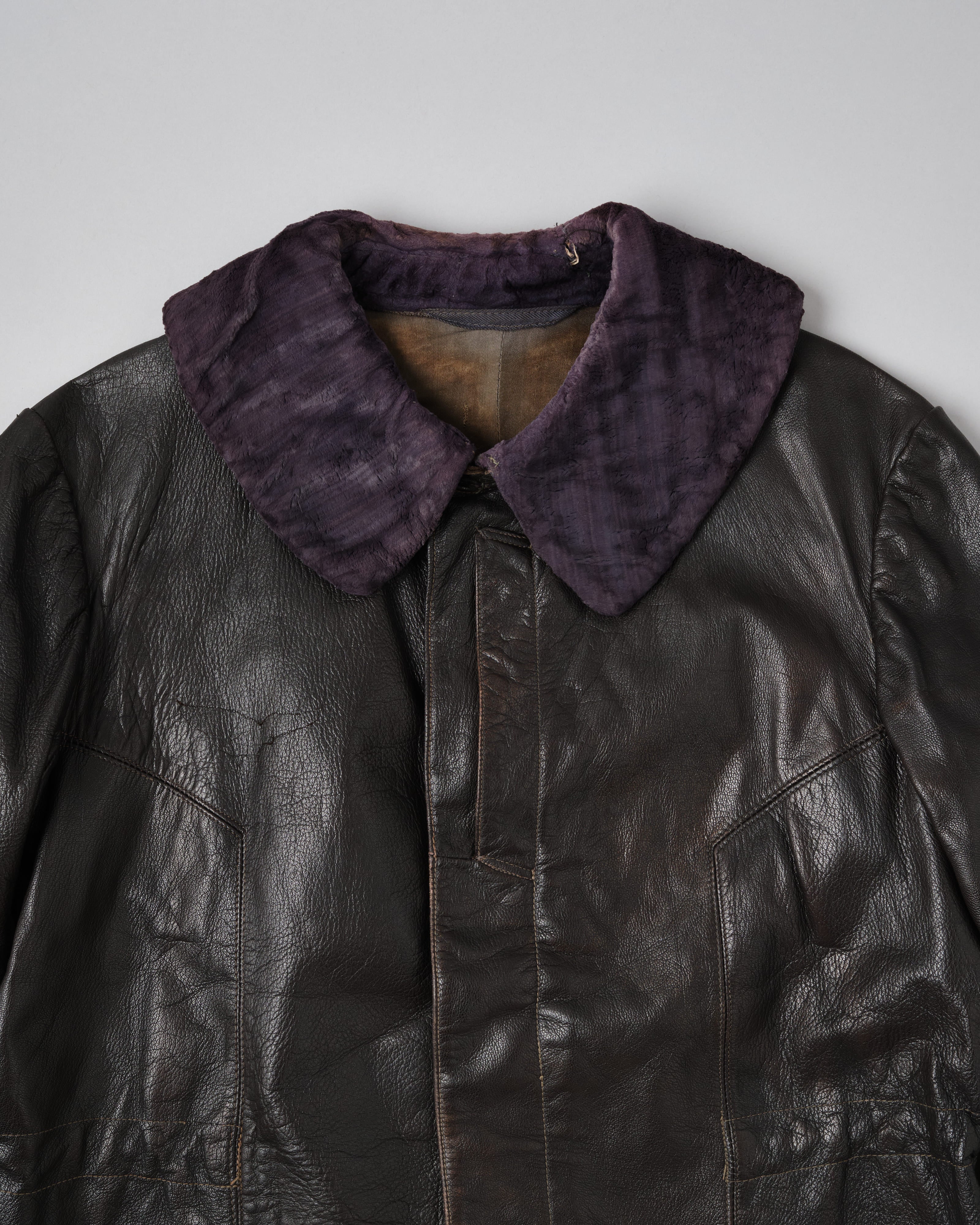 【~40’s】WWII German Air Force Elite Jet Fighter Winter Leather Flight Jacket "Luftwaffe"