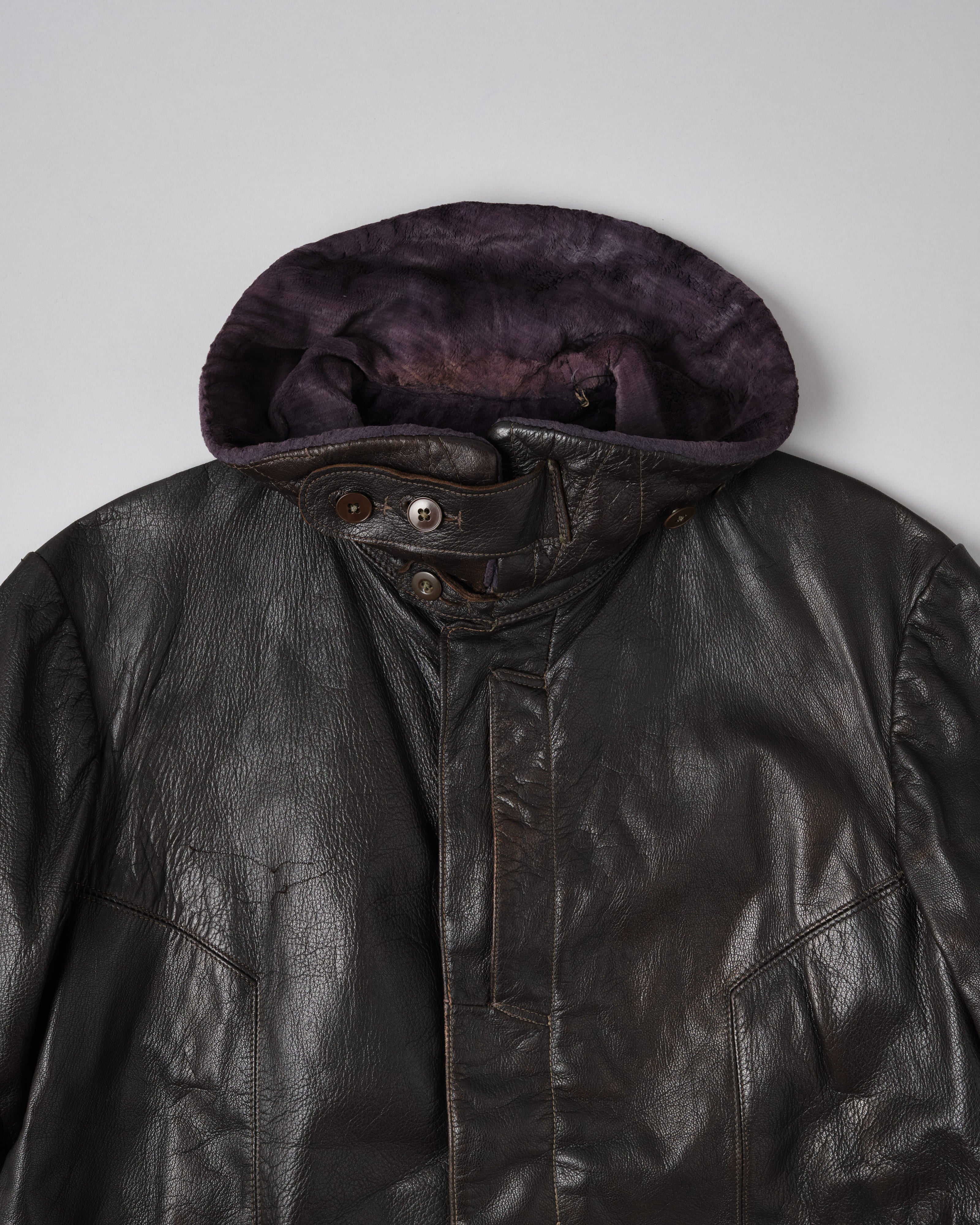 【~40’s】WWII German Air Force Elite Jet Fighter Winter Leather Flight Jacket "Luftwaffe"