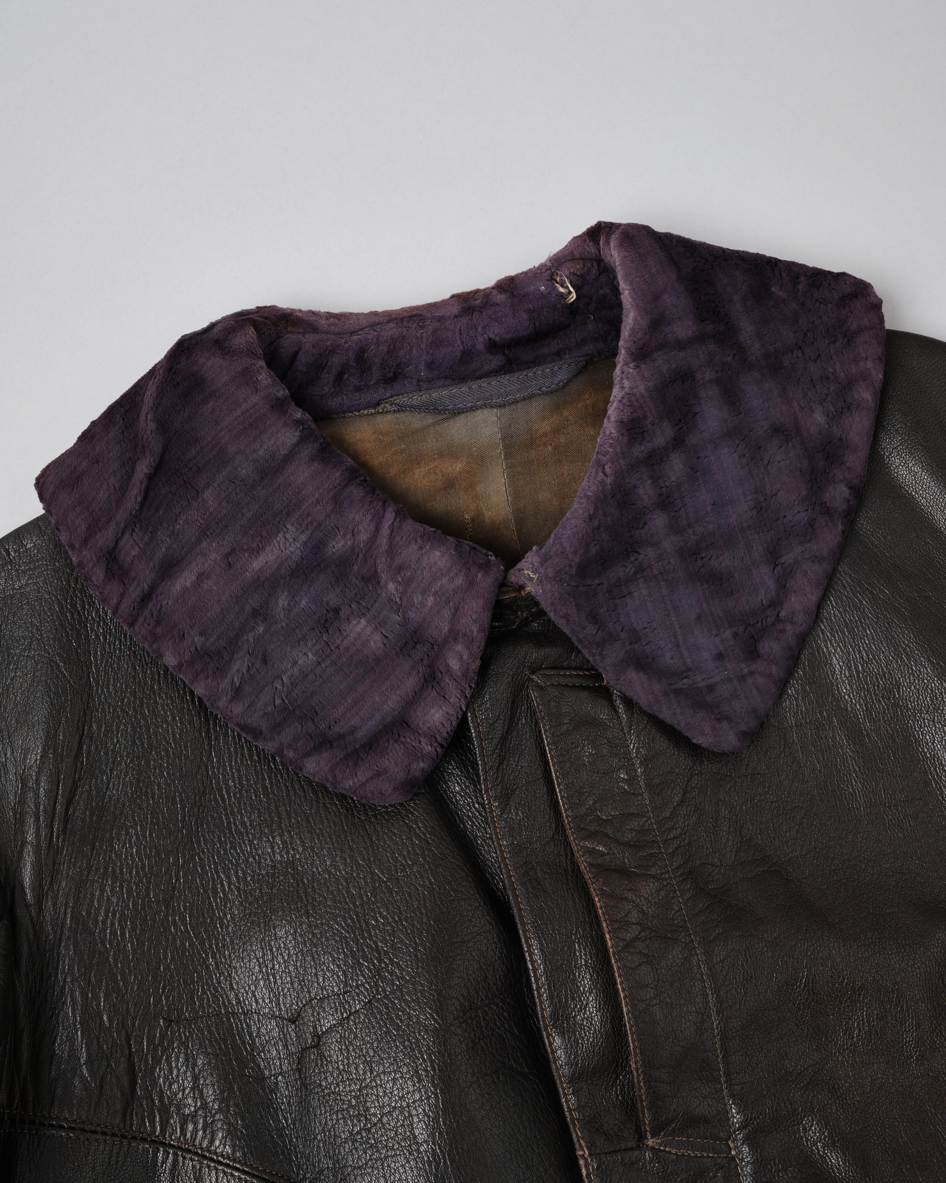 【~40’s】WWII German Air Force Elite Jet Fighter Winter Leather Flight Jacket "Luftwaffe"