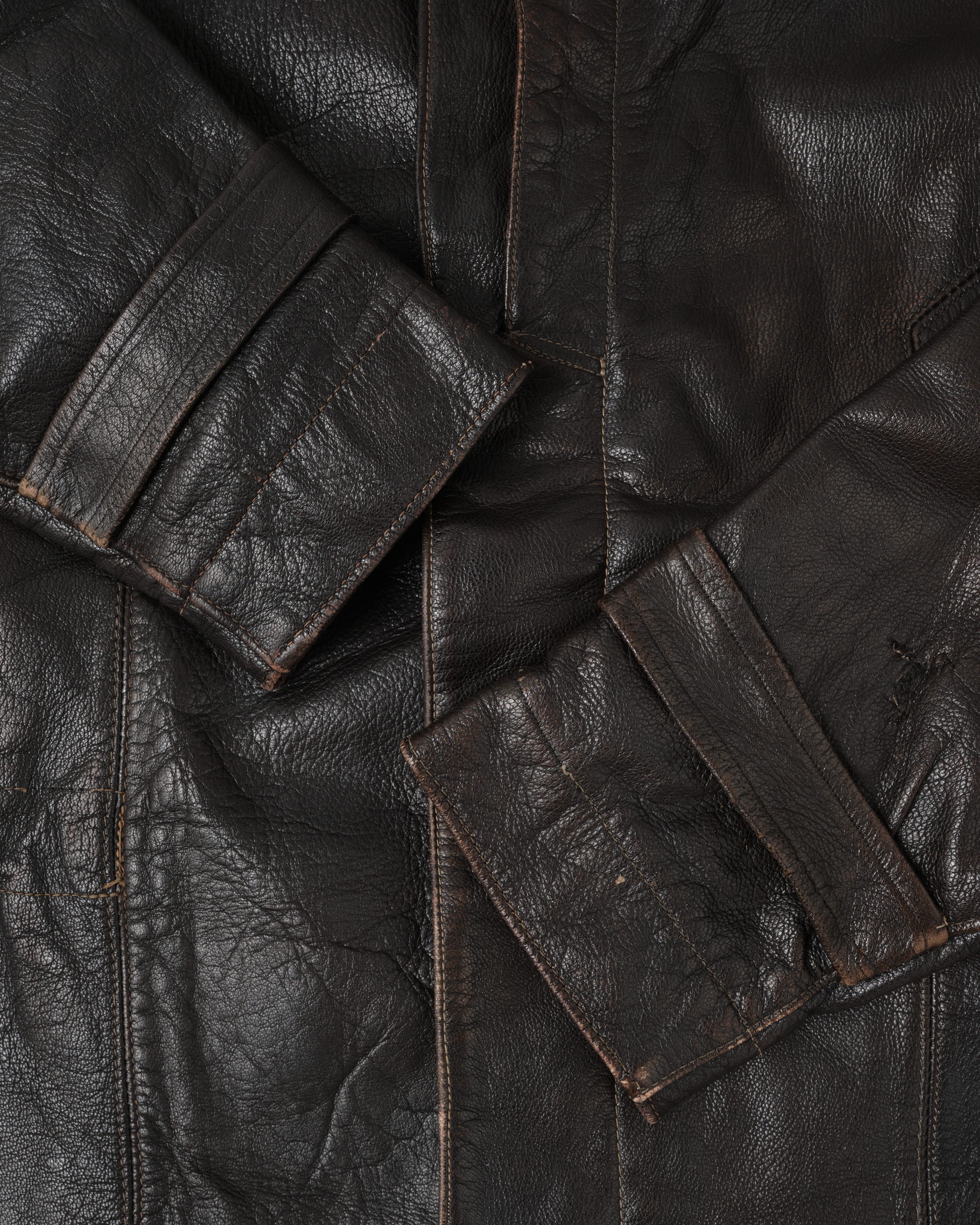 【~40’s】WWII German Air Force Elite Jet Fighter Winter Leather Flight Jacket "Luftwaffe"