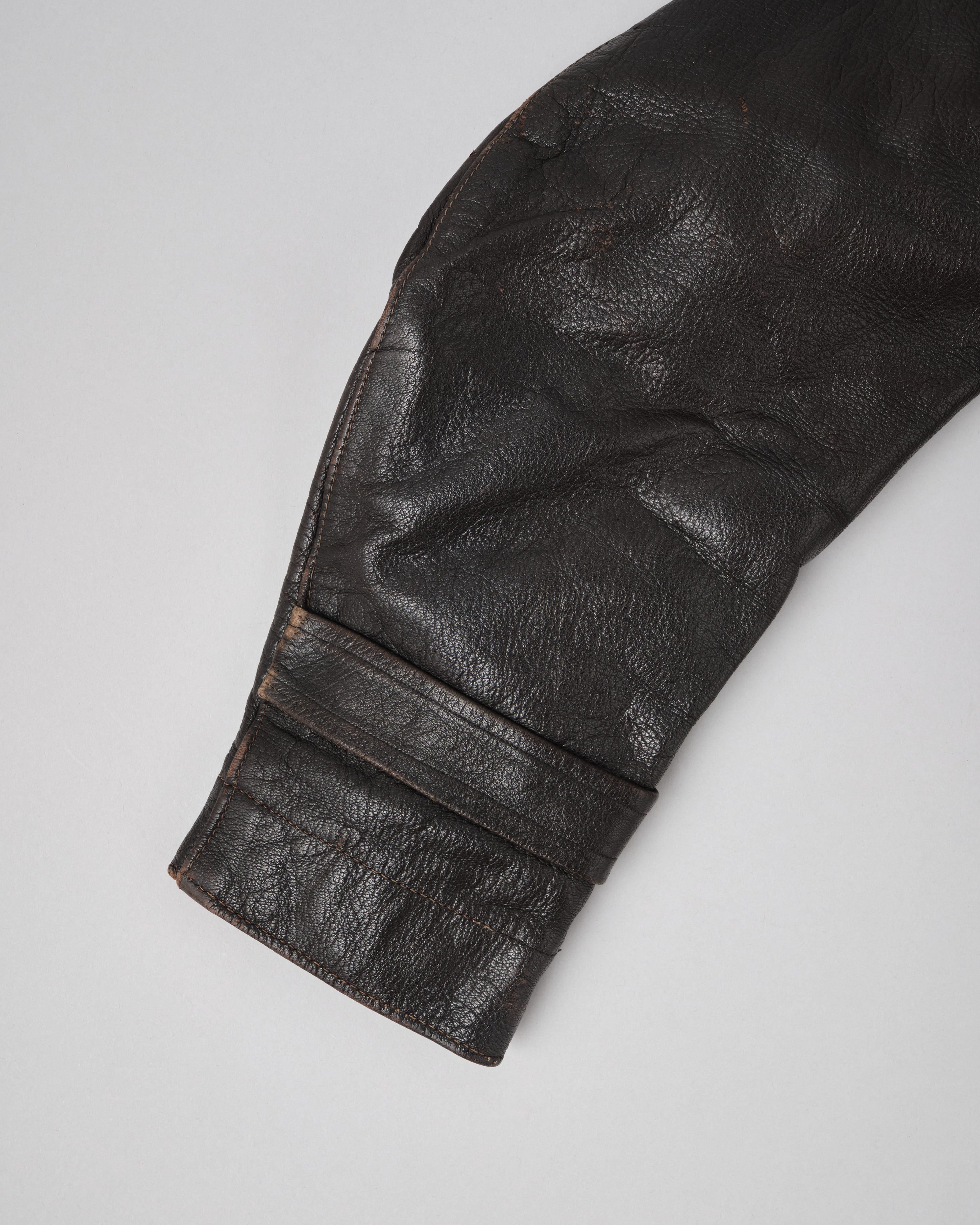 【~40’s】WWII German Air Force Elite Jet Fighter Winter Leather Flight Jacket "Luftwaffe"