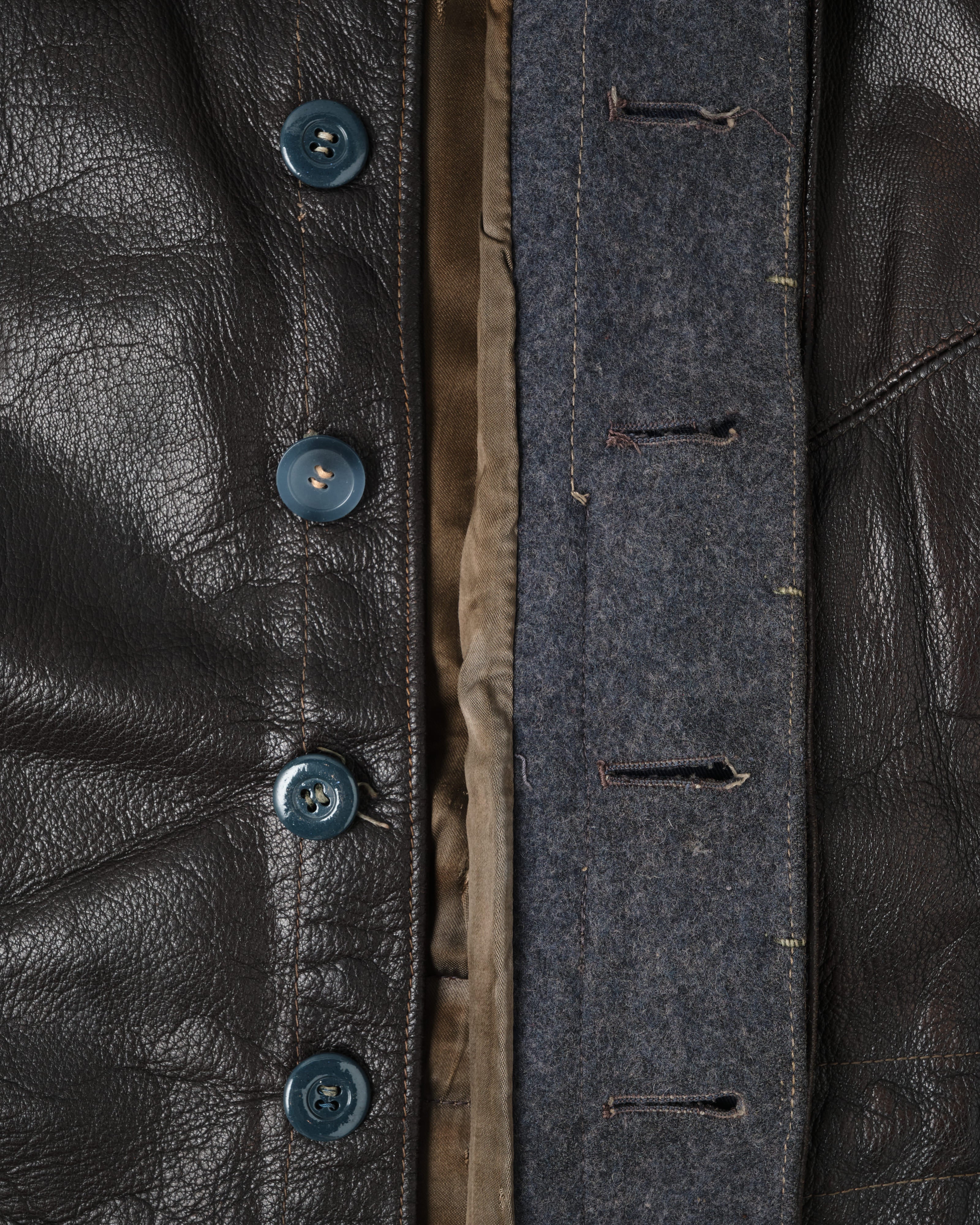 【~40’s】WWII German Air Force Elite Jet Fighter Winter Leather Flight Jacket "Luftwaffe"