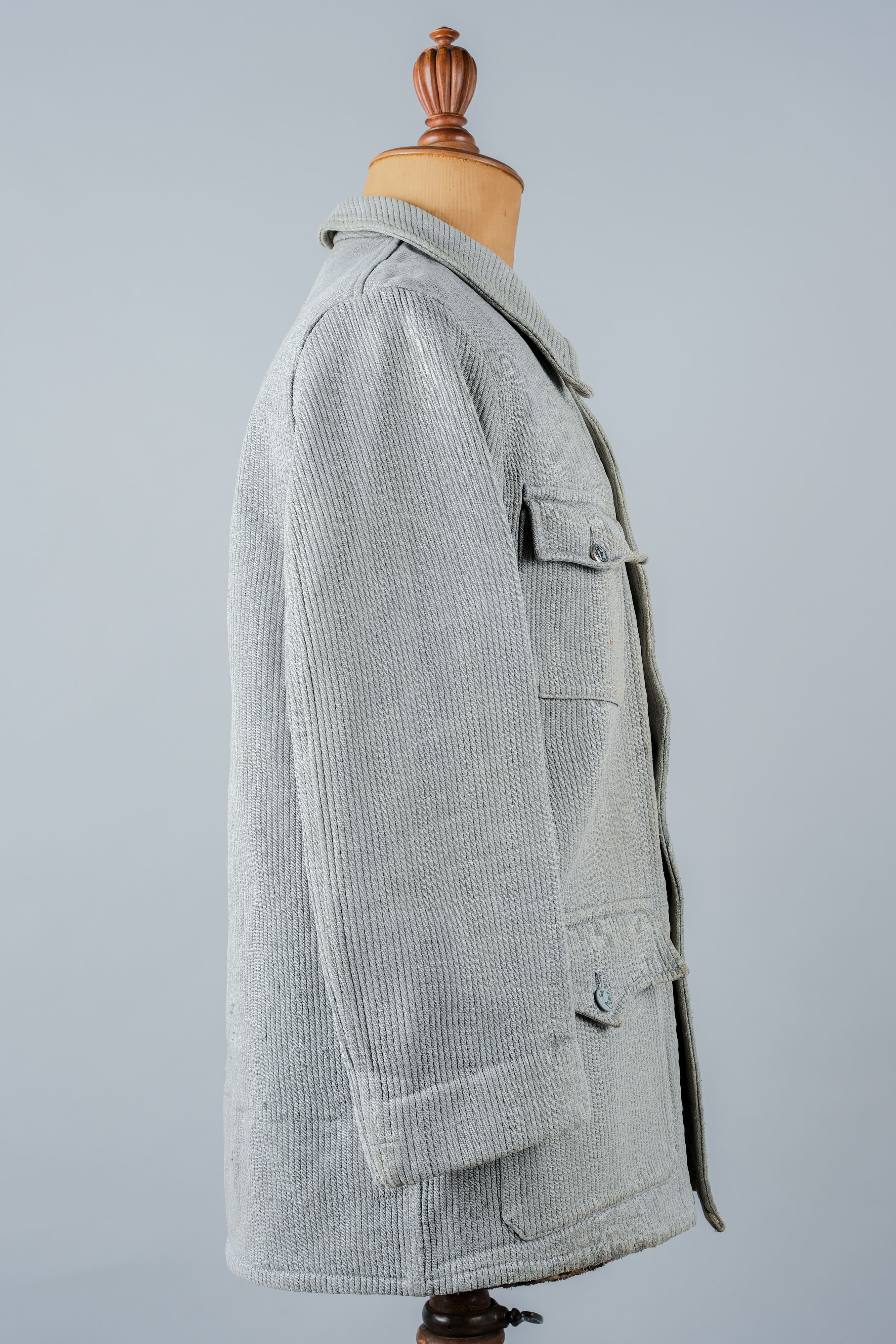 【~50's】French Vintage Gray Cotton Pique Hunting Jacket