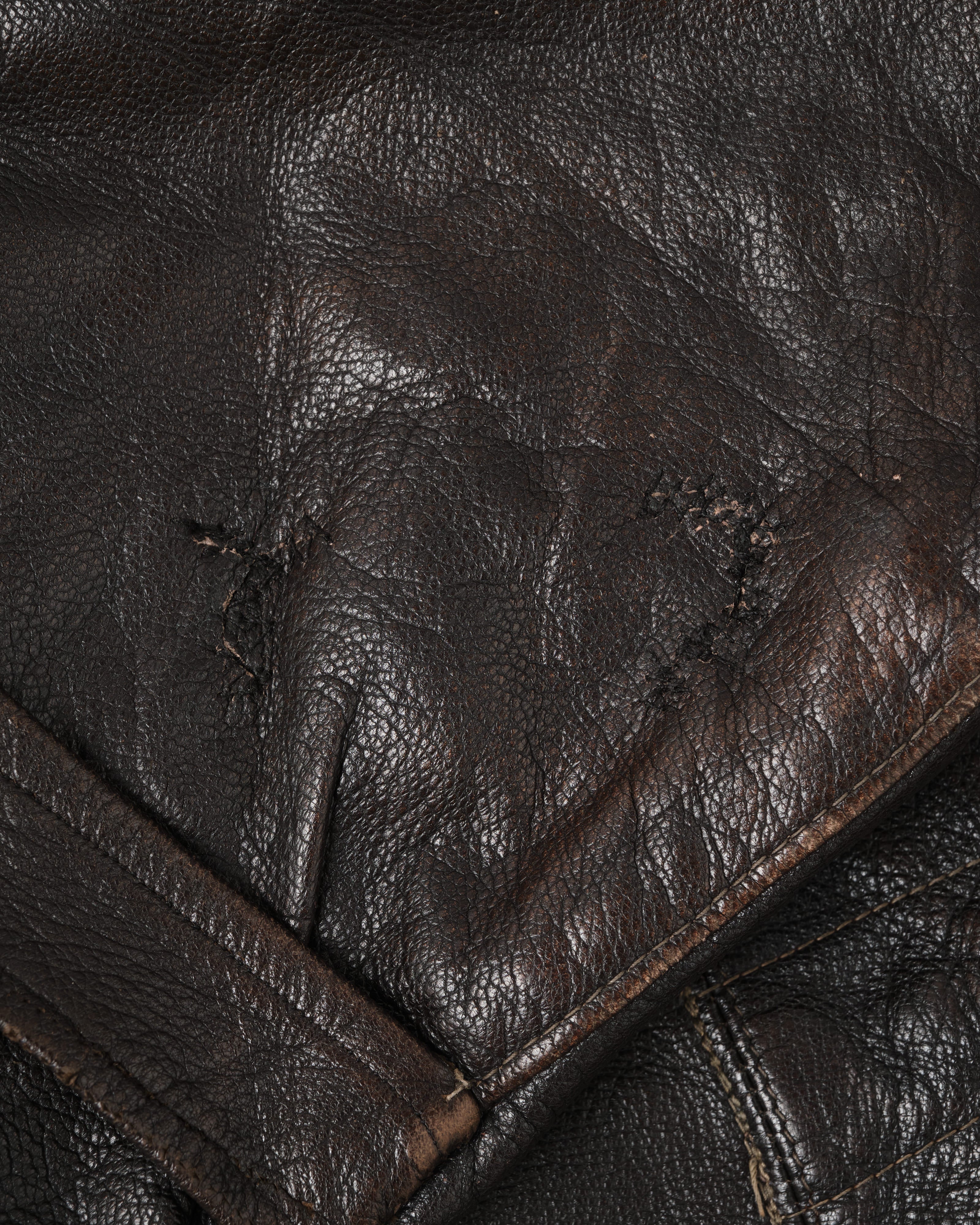 【~40’s】WWII German Air Force Elite Jet Fighter Winter Leather Flight Jacket "Luftwaffe"