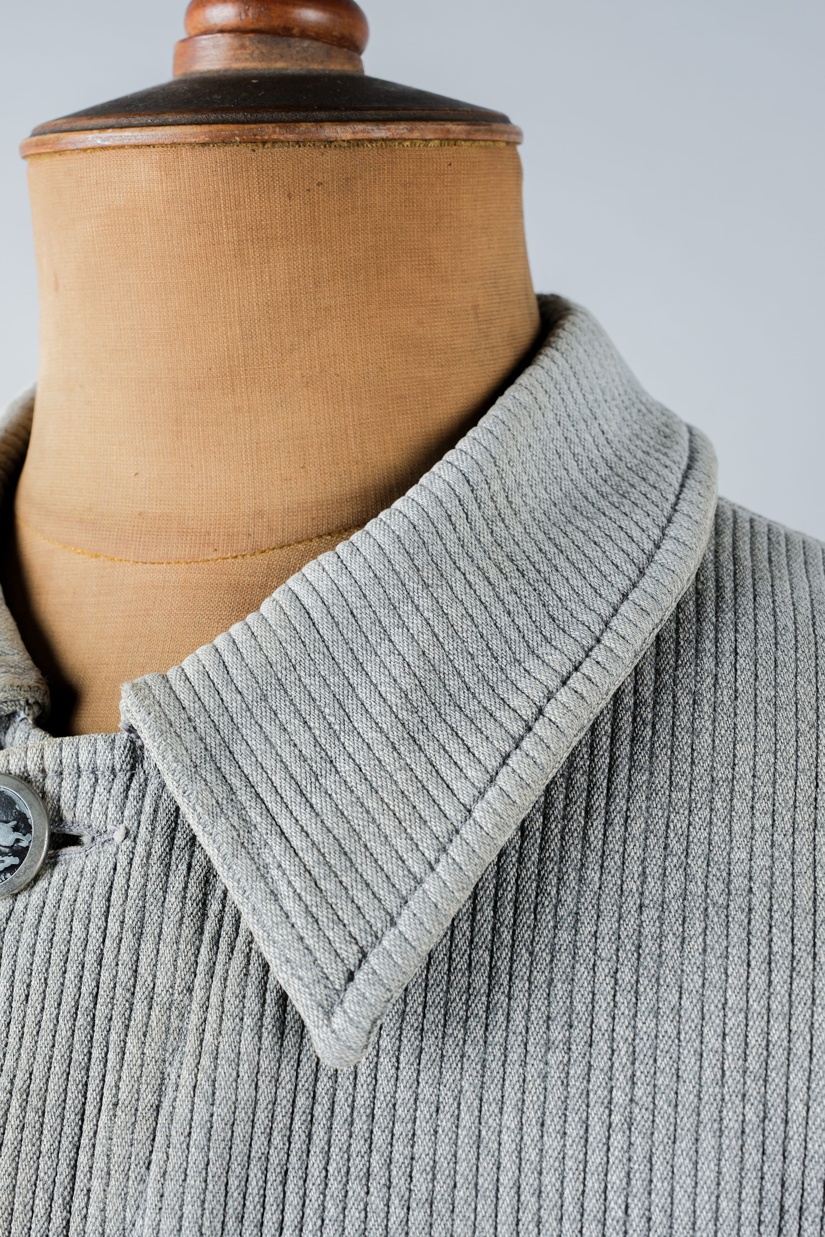 【~50's】French Vintage Gray Cotton Pique Hunting Jacket