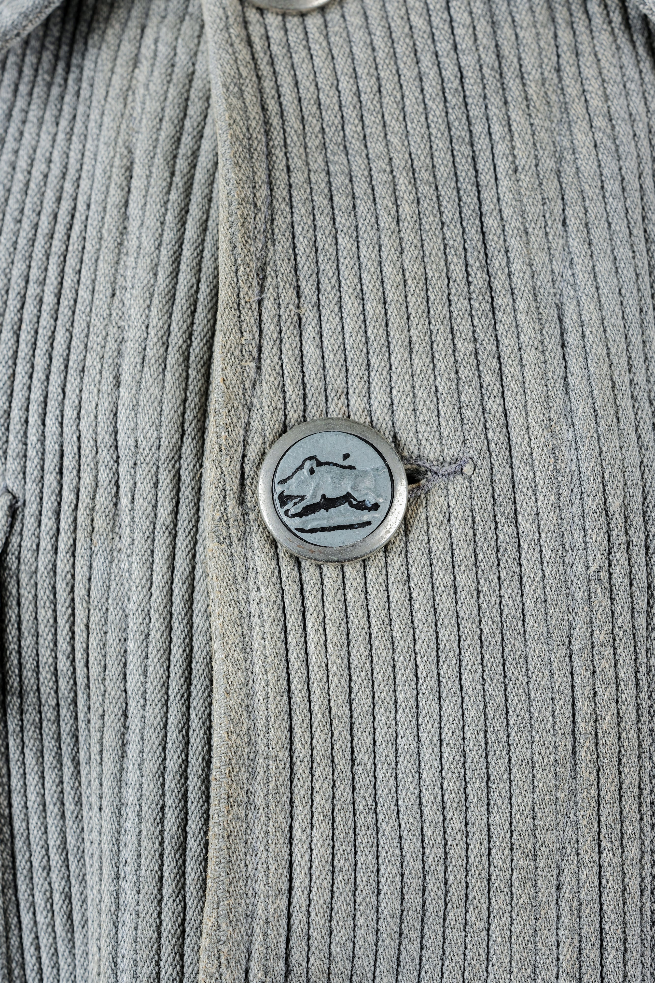 【~50's】French Vintage Gray Cotton Pique Hunting Jacket