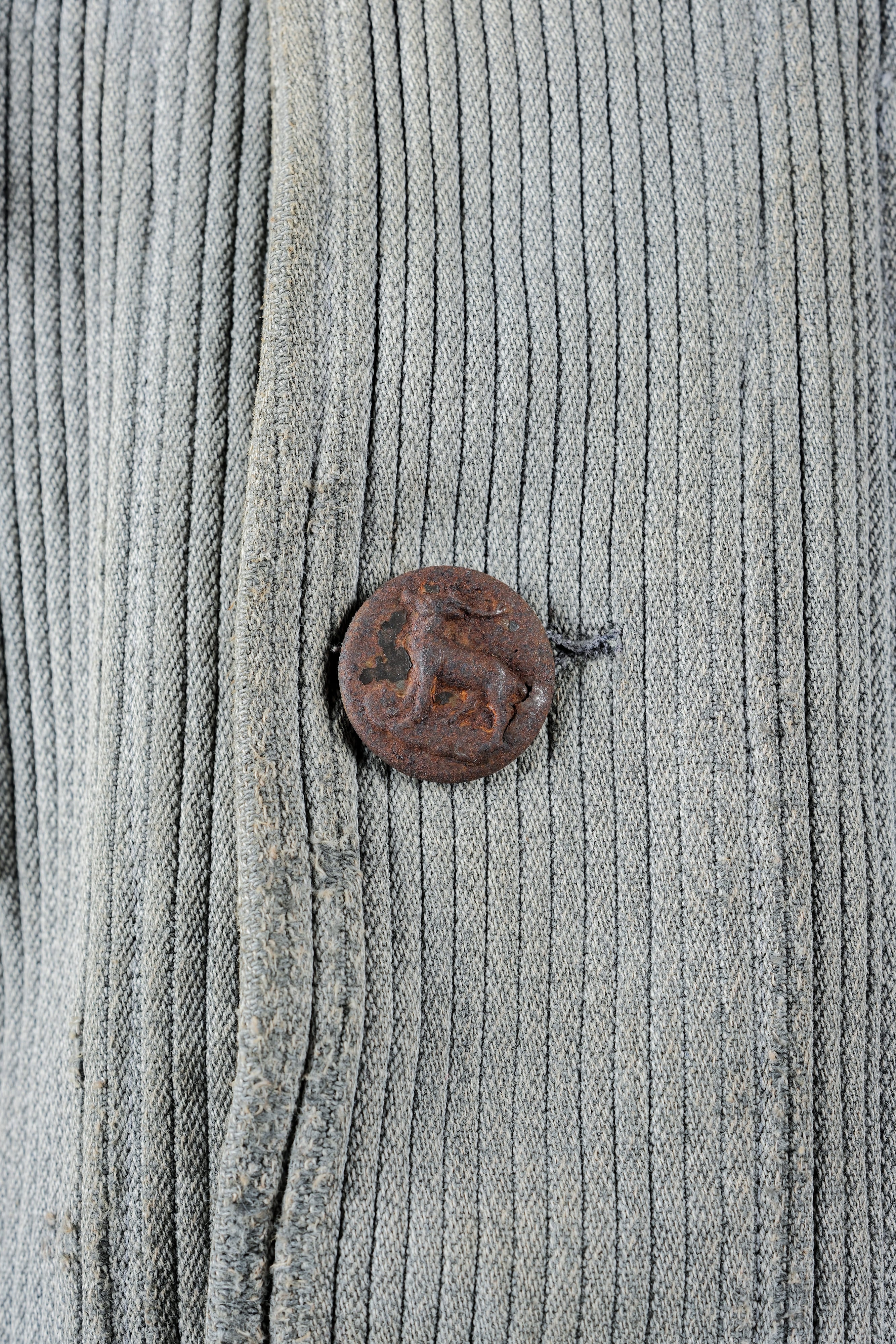 【~50's】French Vintage Gray Cotton Pique Hunting Jacket